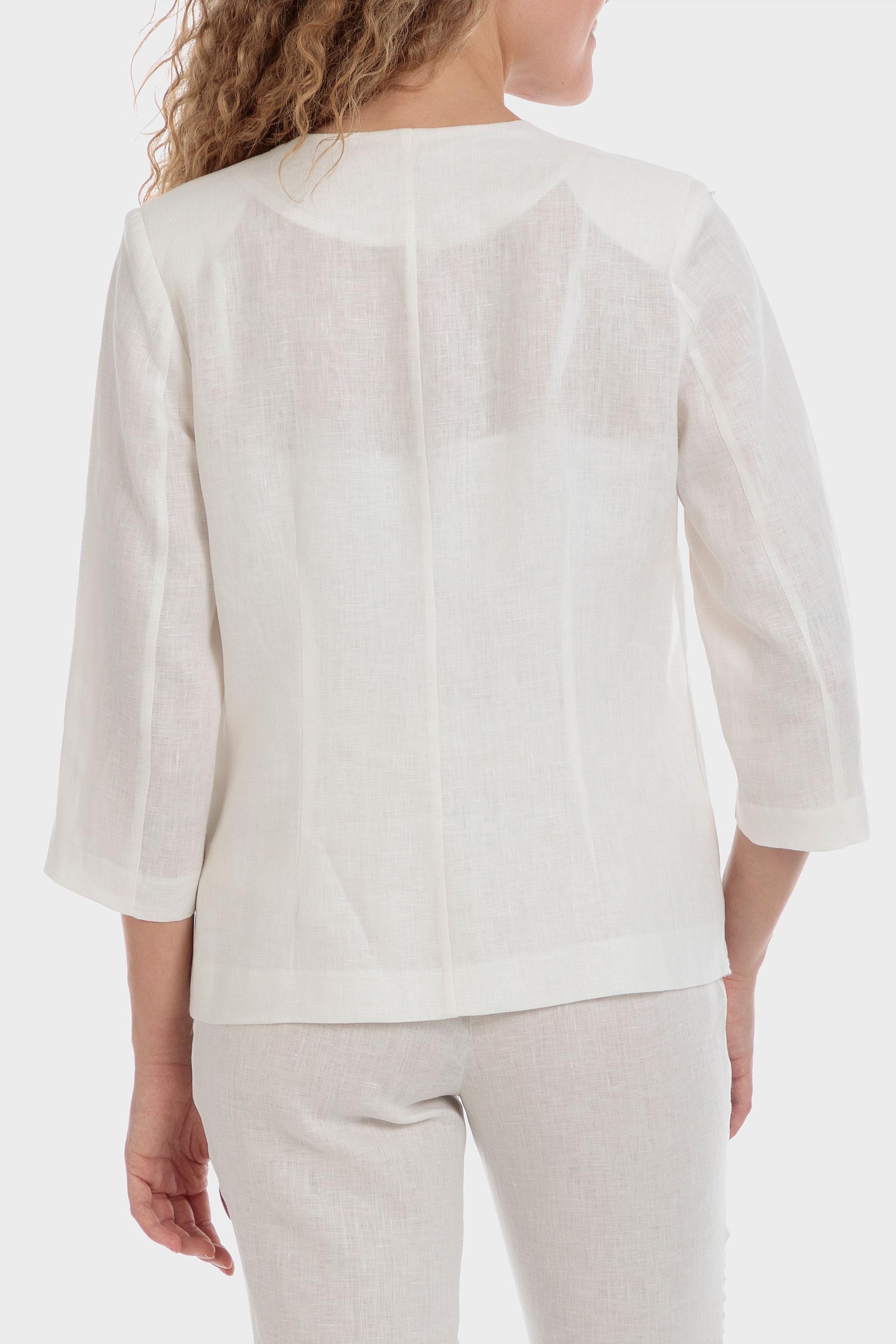Red Embroidered Linen Jacket, , large image number 2