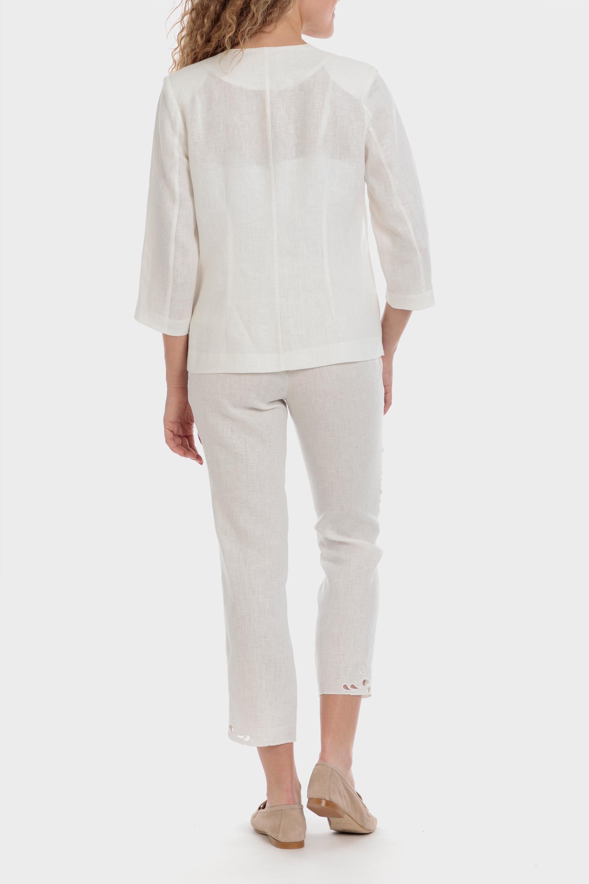 Red Embroidered Linen Jacket, , large image number 3