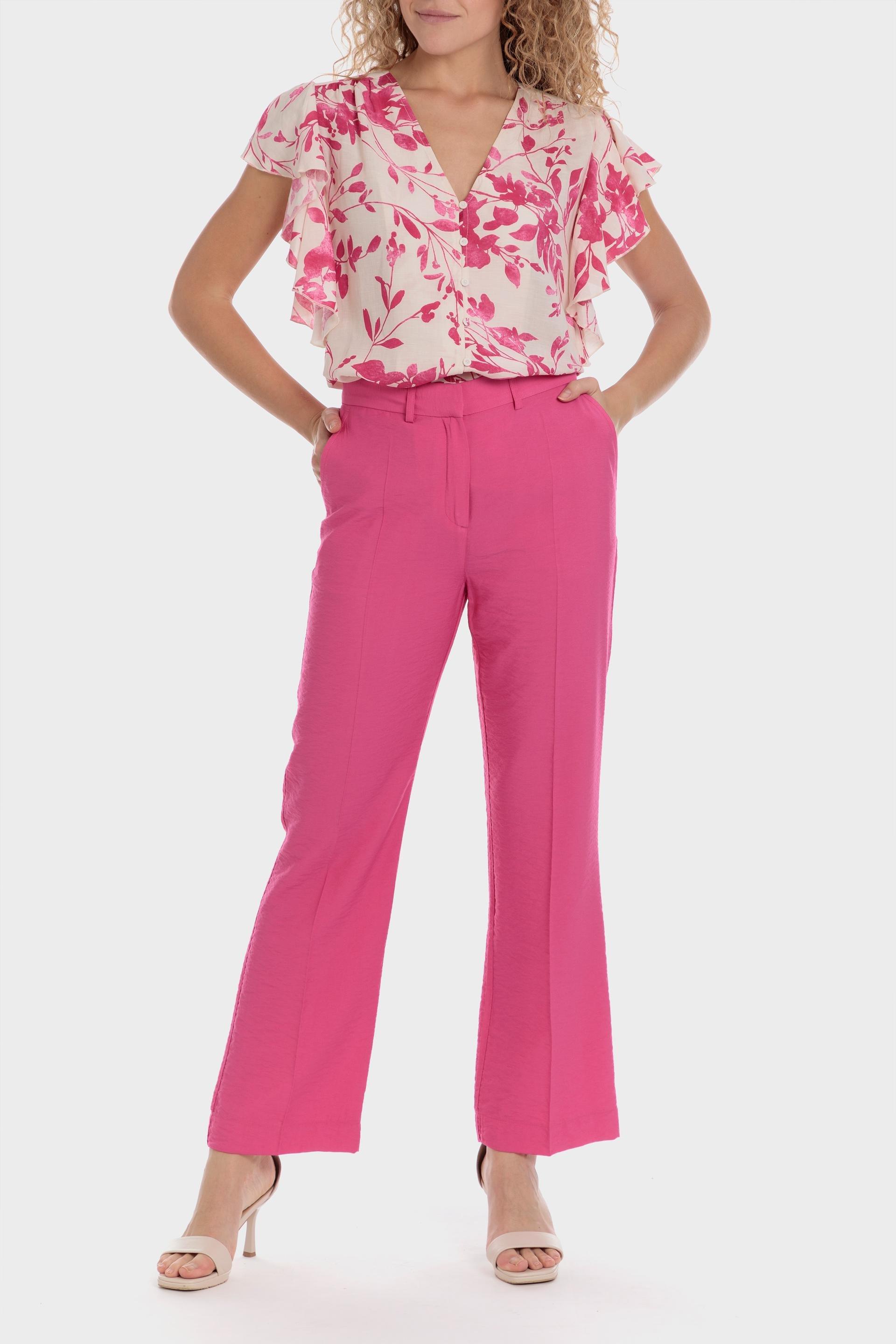 Punt Roma - Pink Printed Linen Shirt