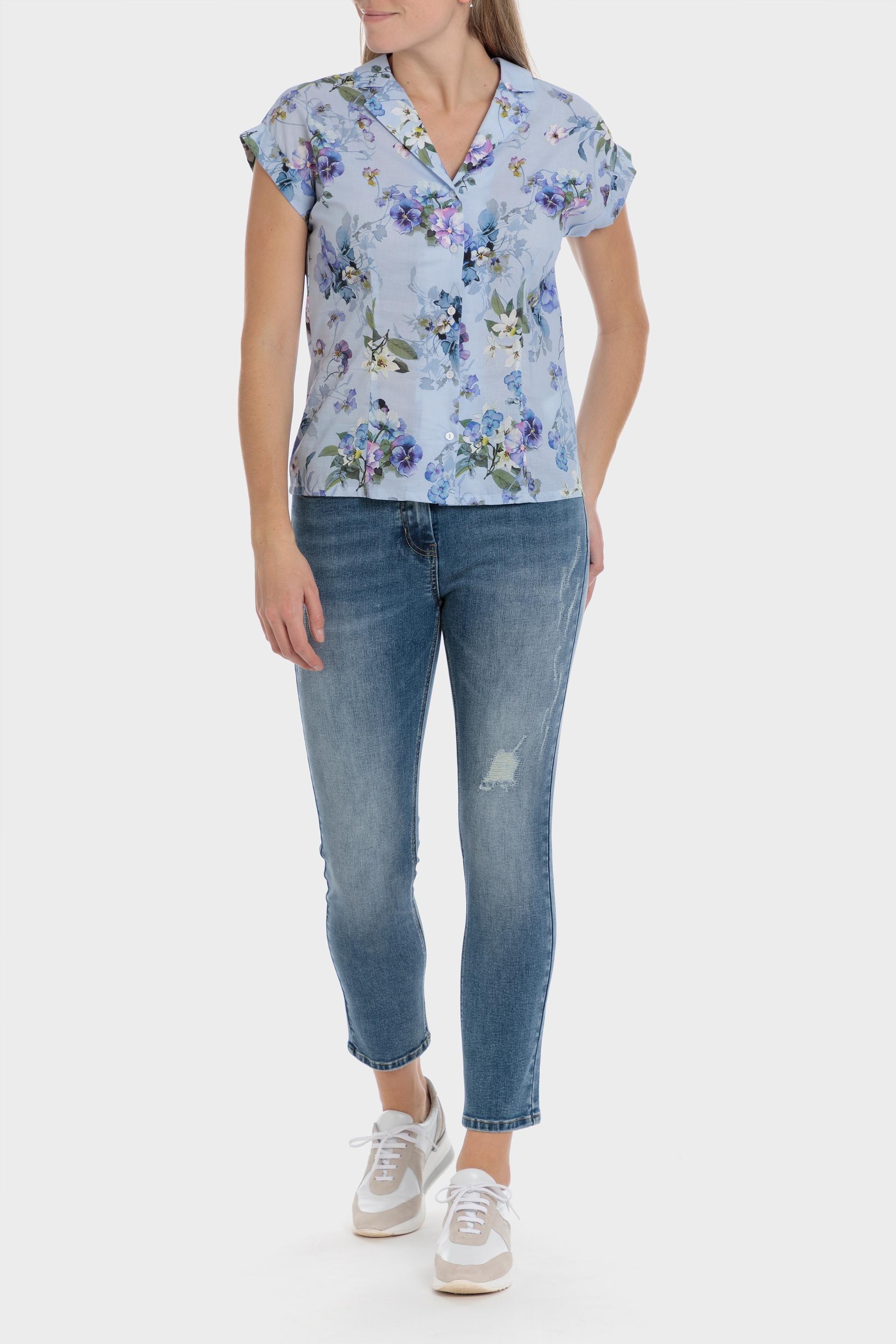Blue Floral Print Shirt, , large image number 0
