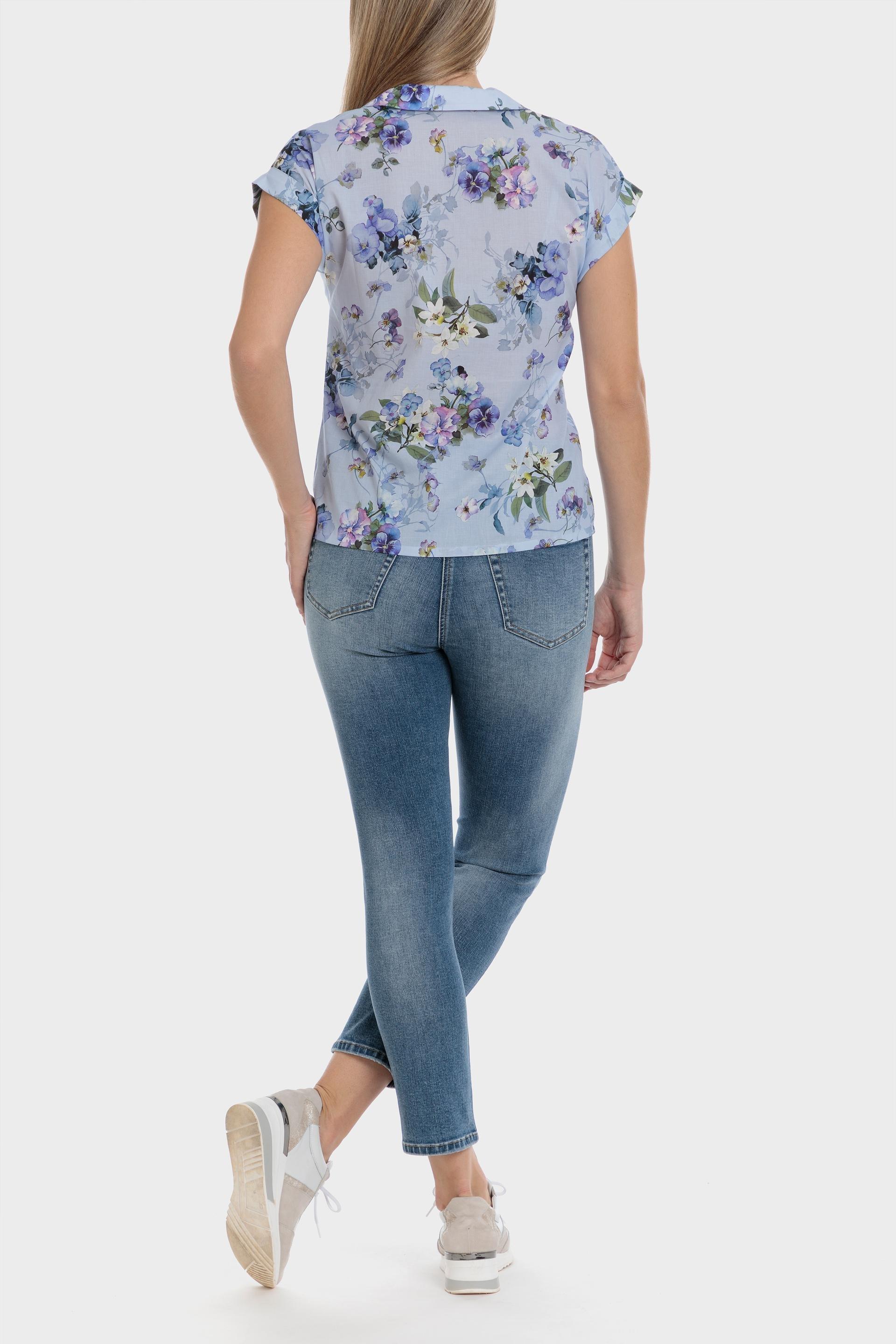 Blue Floral Print Shirt, , large image number 2