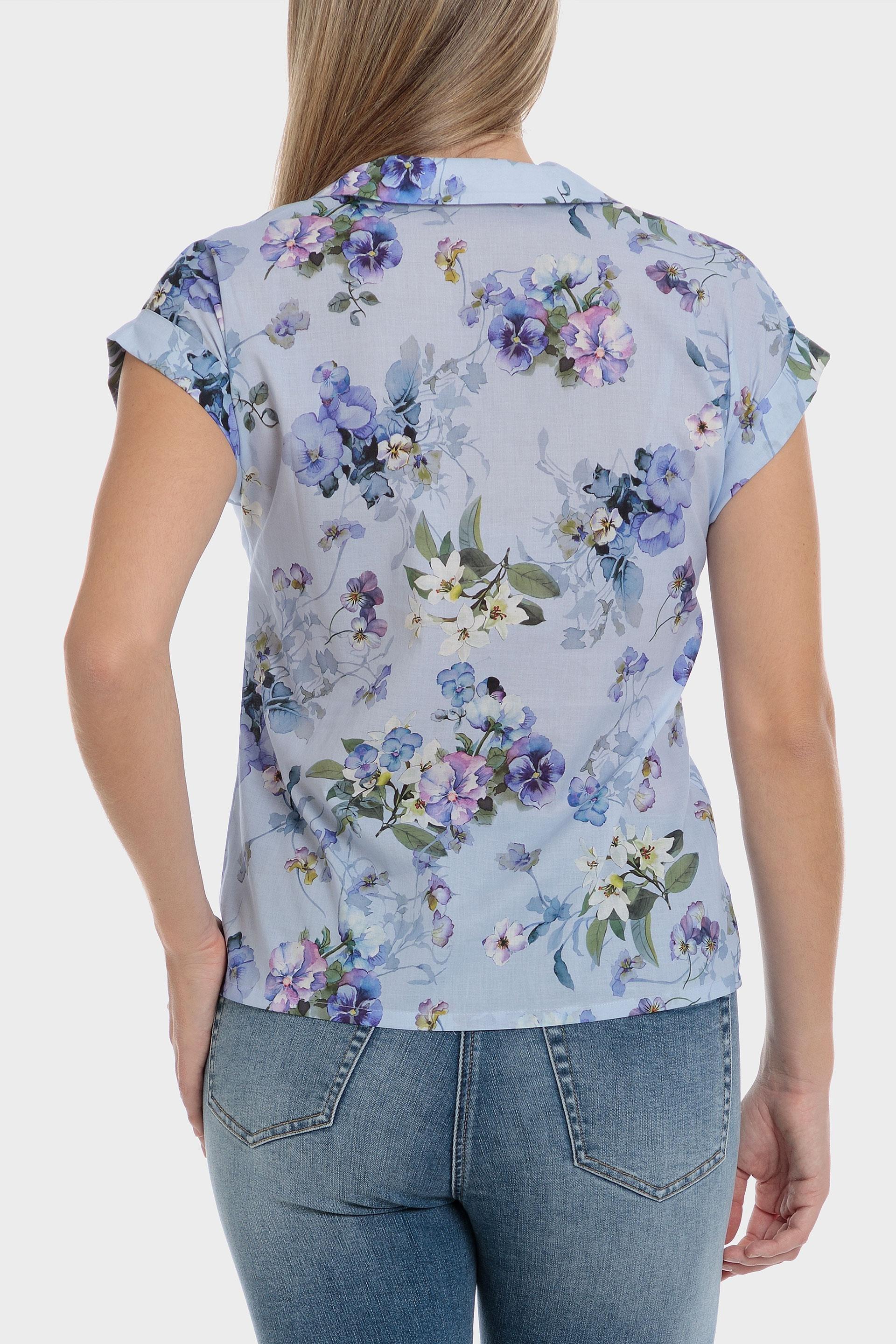 Blue Floral Print Shirt, , large image number 3