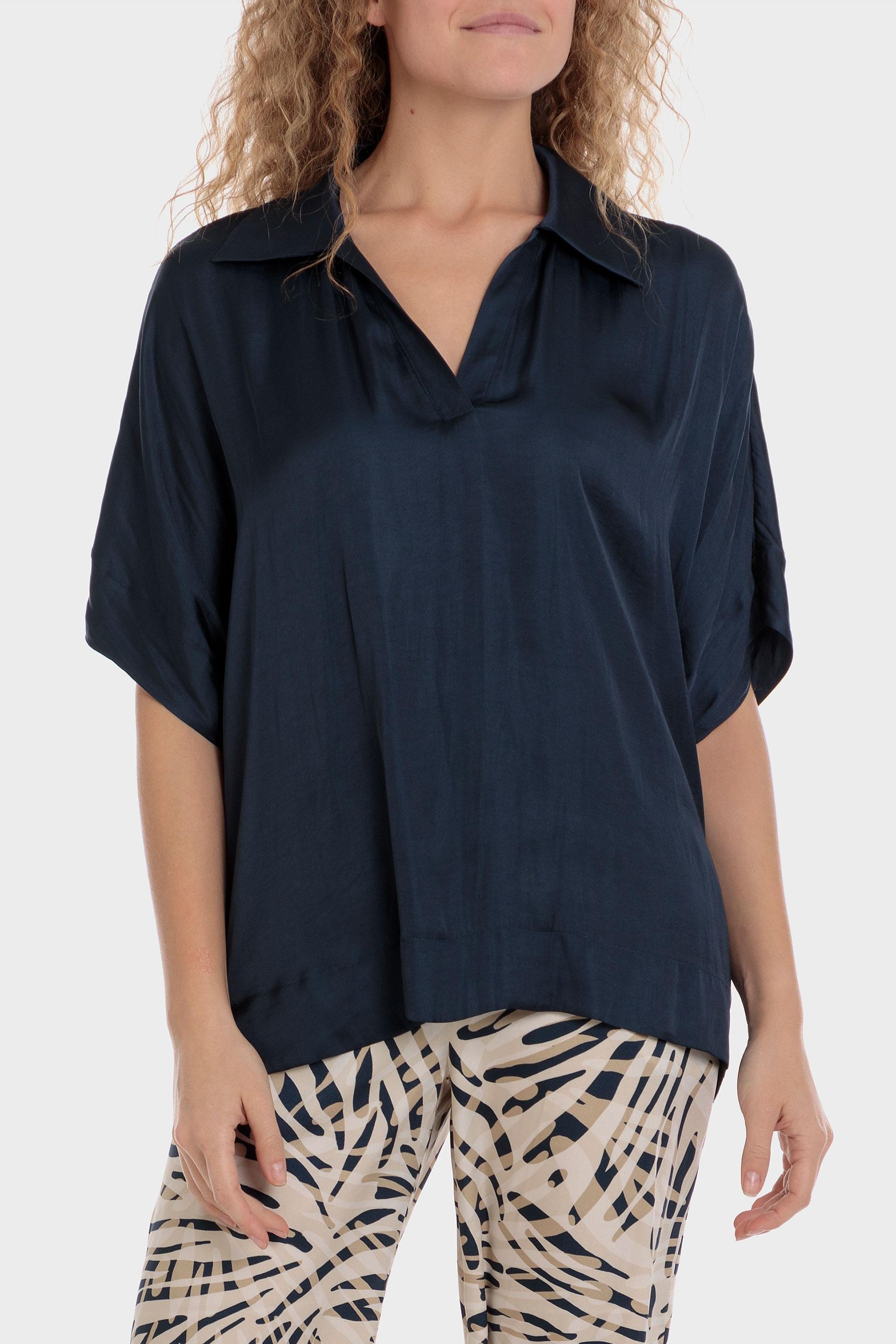 Punt Roma - Navy Flowy Blouse