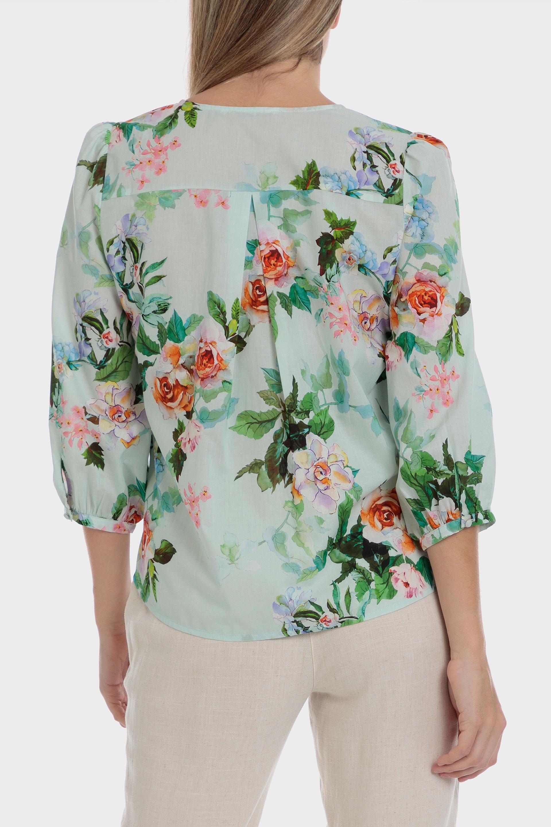 Punt Roma - Green Floral Print Blouse