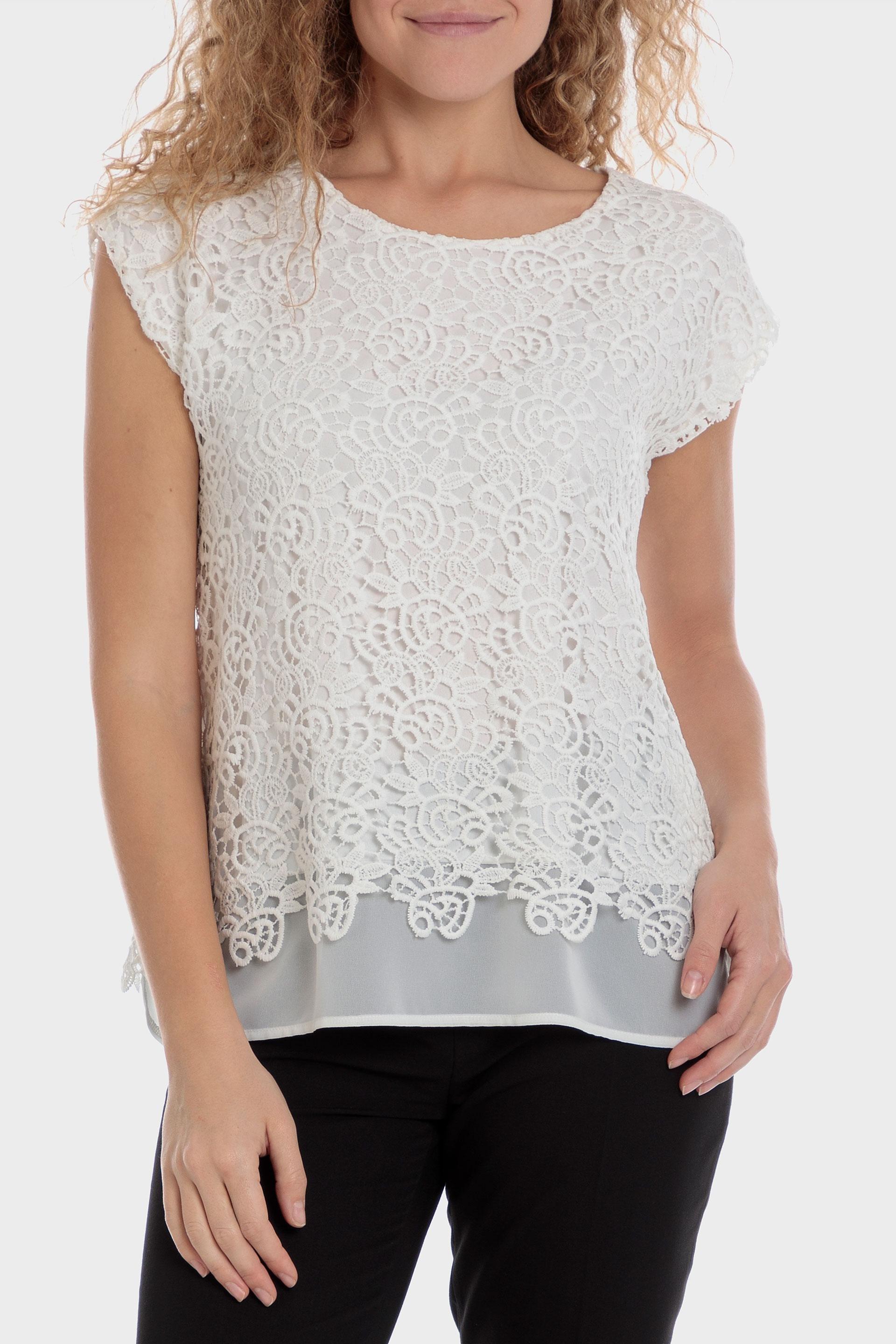 White Crochet T-Shirt, , large image number 0