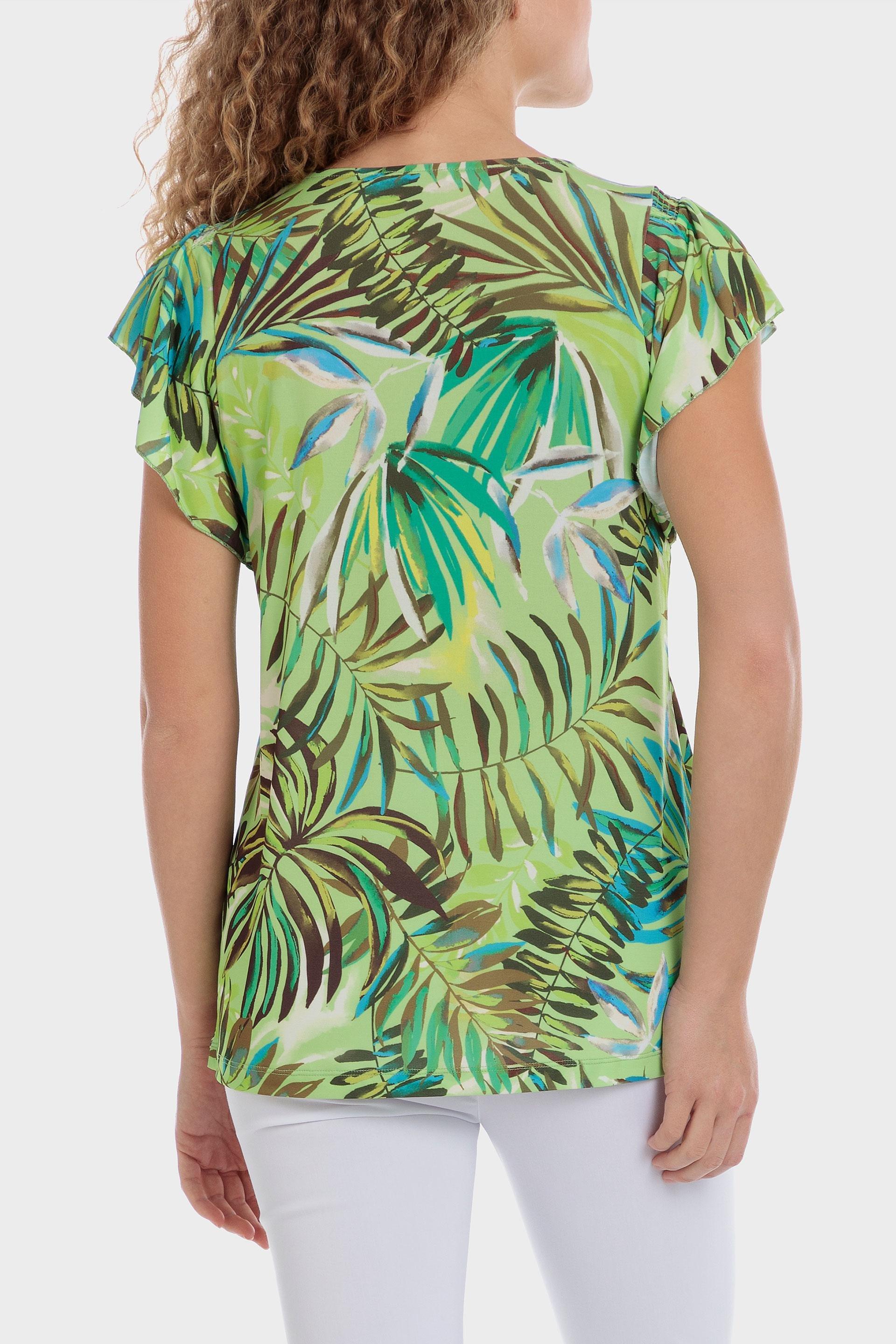 Punt Roma - Green Tropical Print T-Shirt