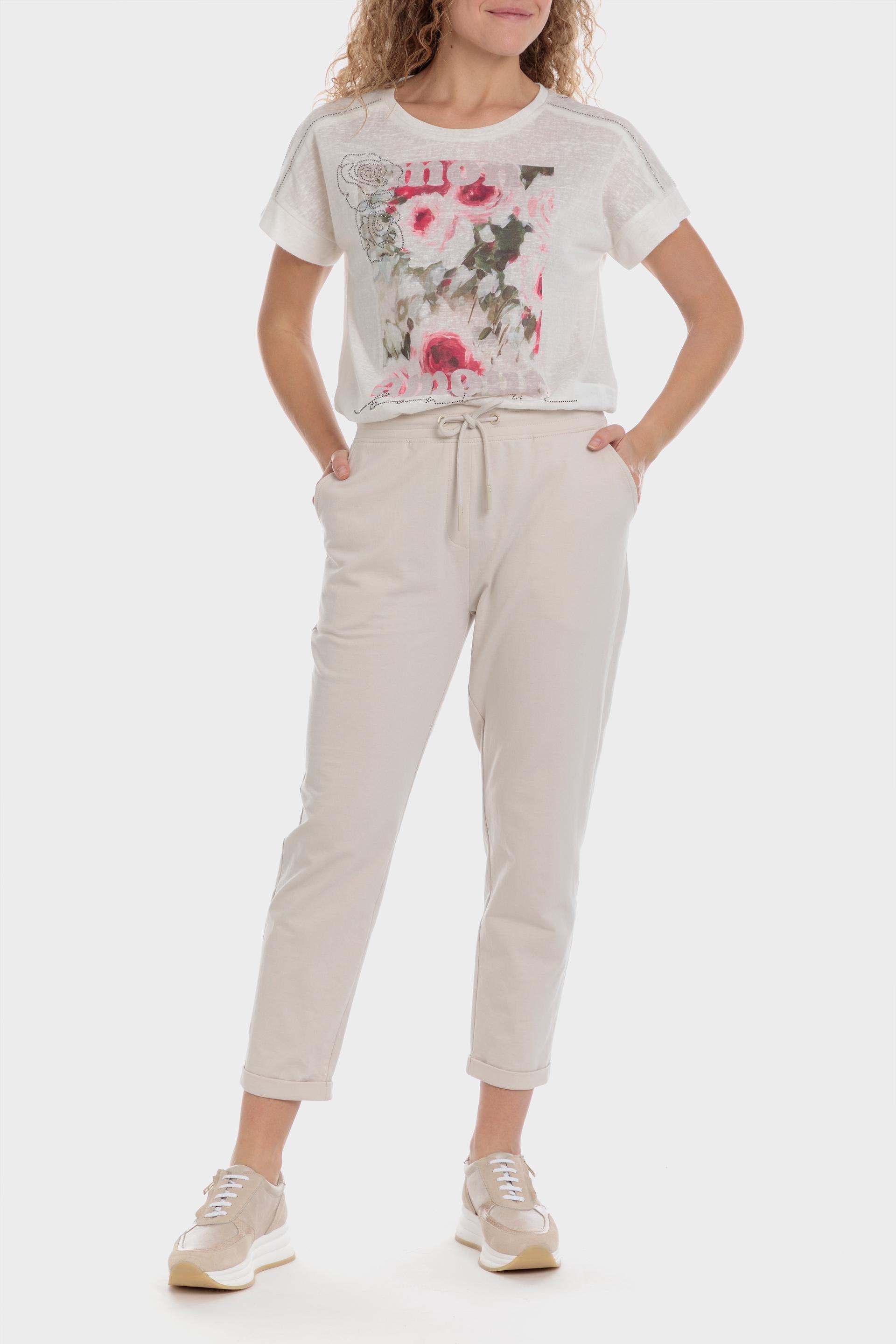 Punt Roma - White Floral Print T-Shirt