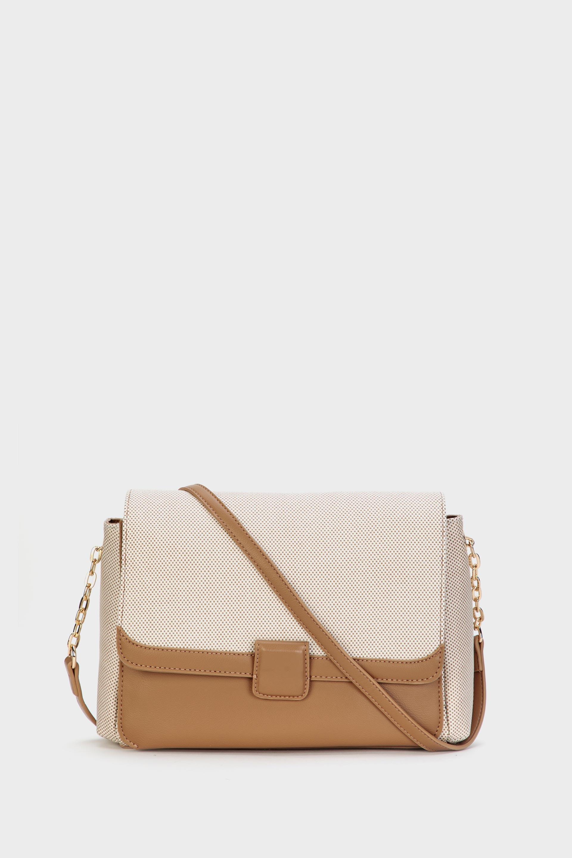Beige Two Tone Bag, Beige Camel, large image number 0
