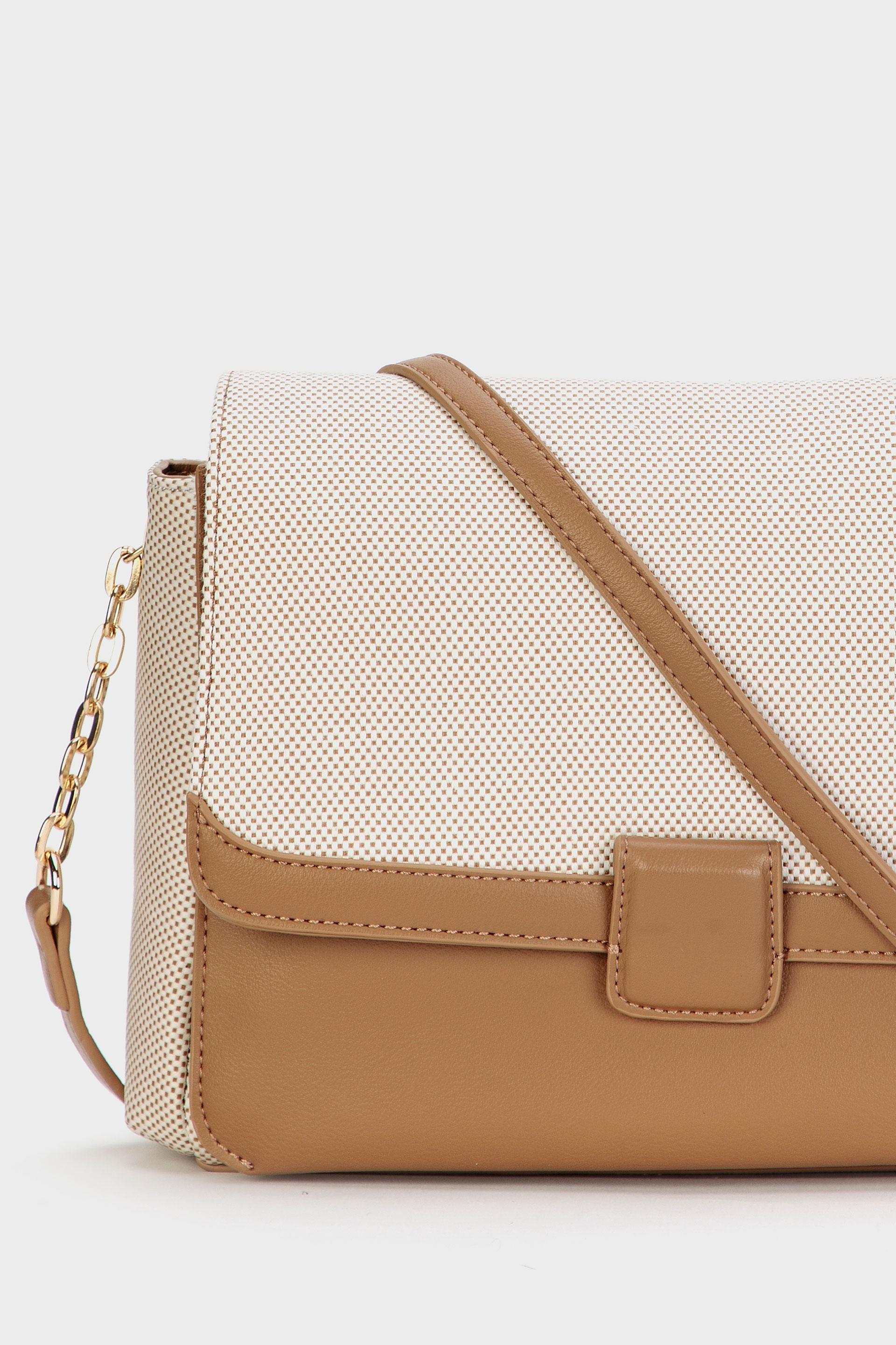 Beige Two Tone Bag, Beige Camel, large image number 1