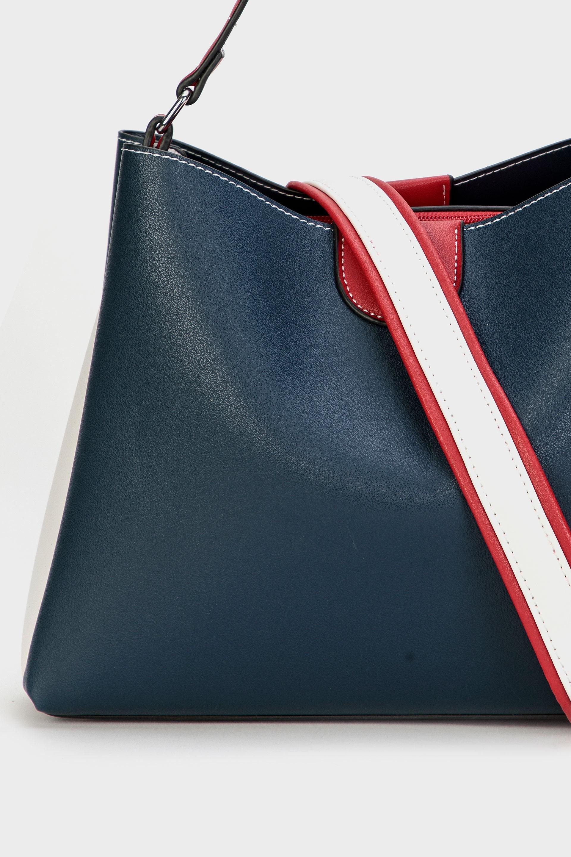 Navy Short Handle Bag, Blue, large image number 1