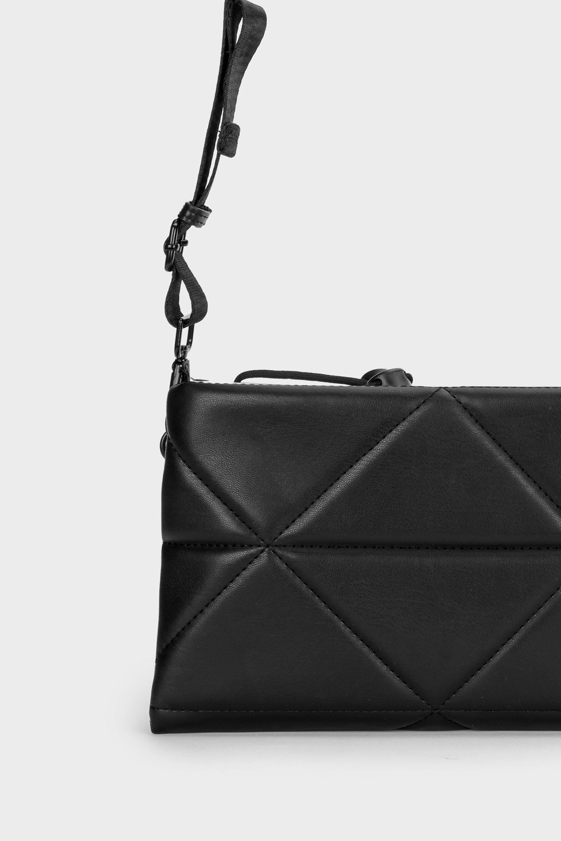 Black Padded Shoulder Bag, , large image number 1