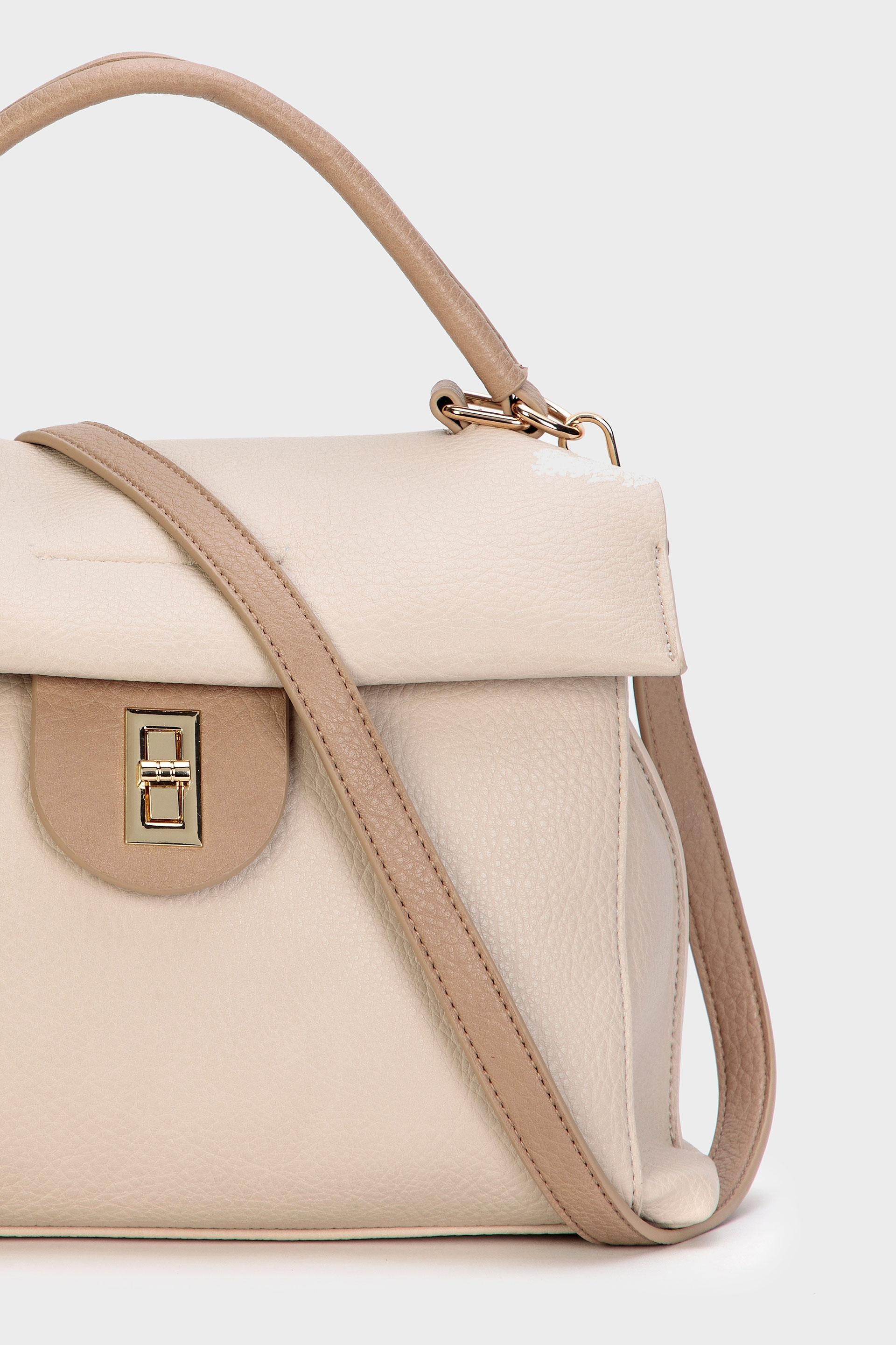 Beige Two Tone Bag, Beige Sand, large image number 1