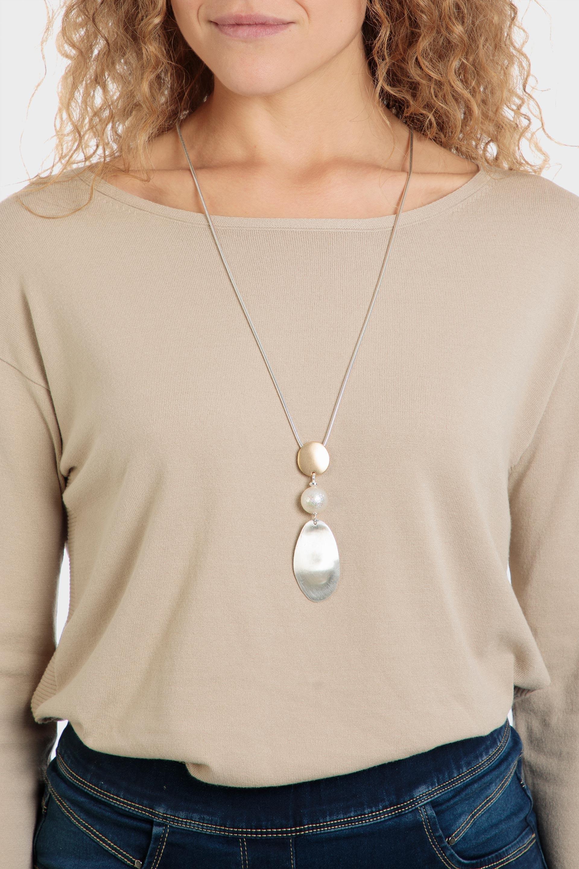 Silver Long Necklace, , large image number 0