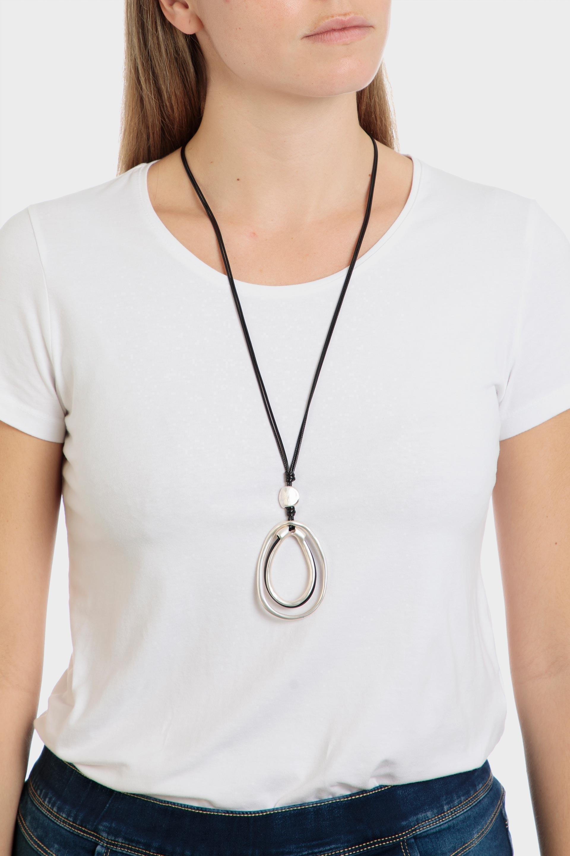 Silver Long Ring Necklace, , large image number 0