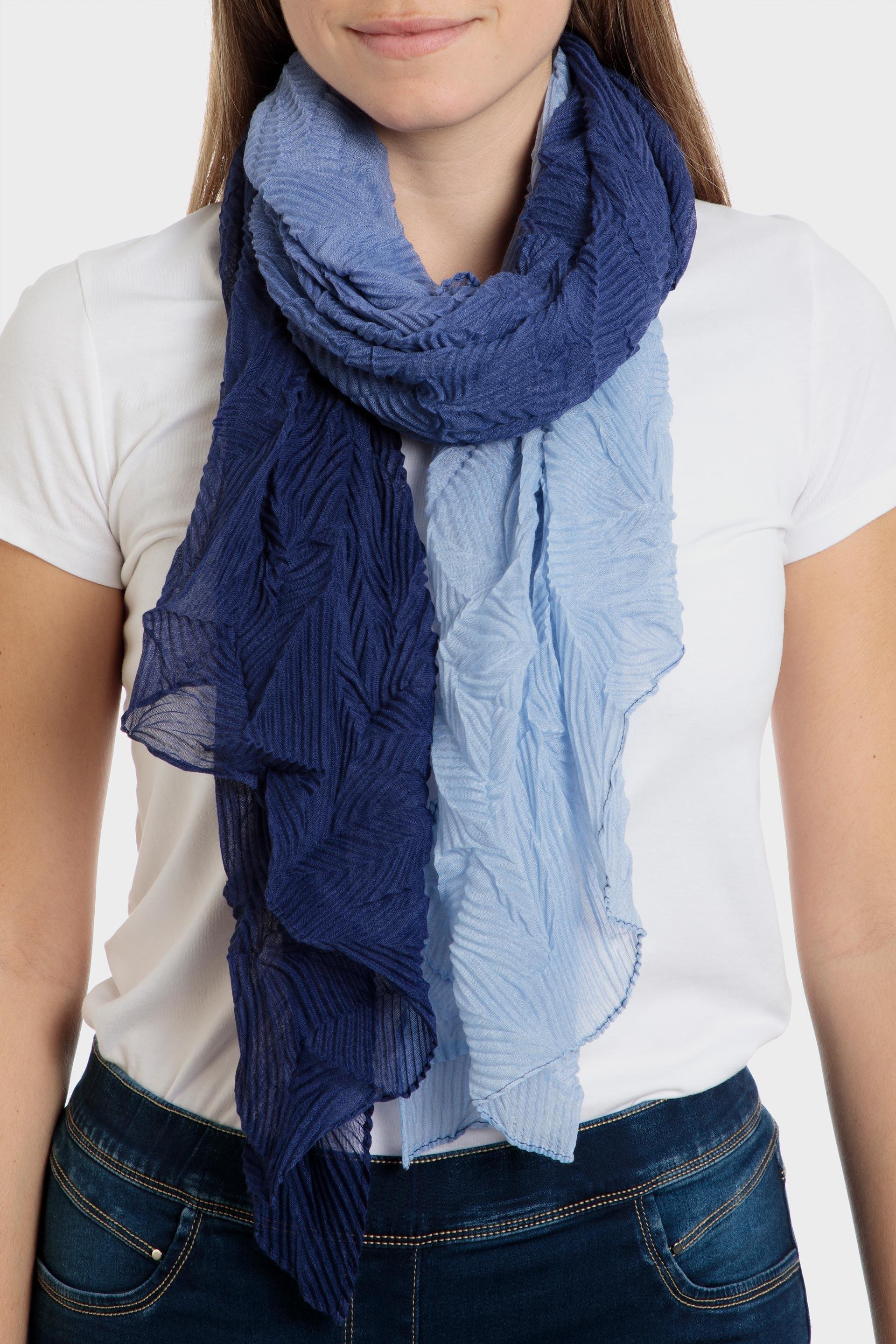 Blue Pleated Ombre Pashmina, , large image number 0
