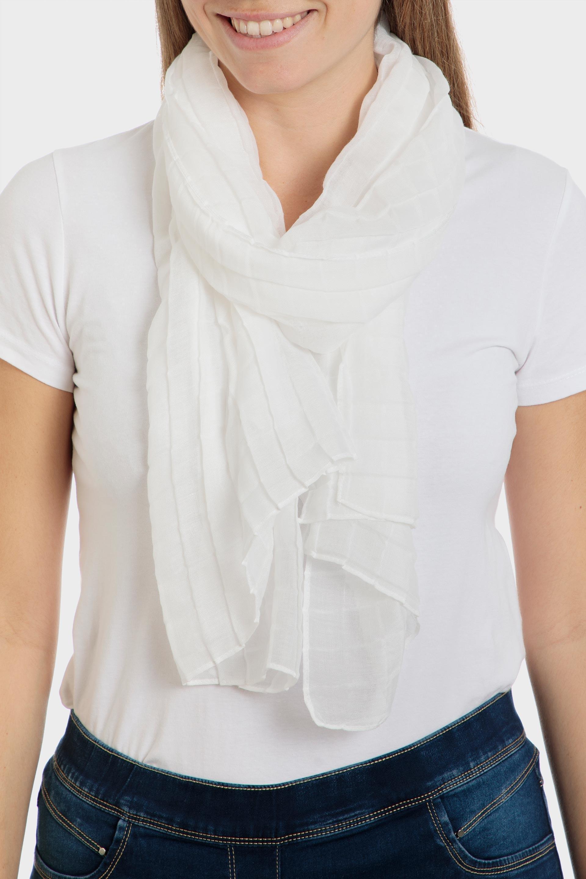 White Pleated Pashmina, , large image number 0