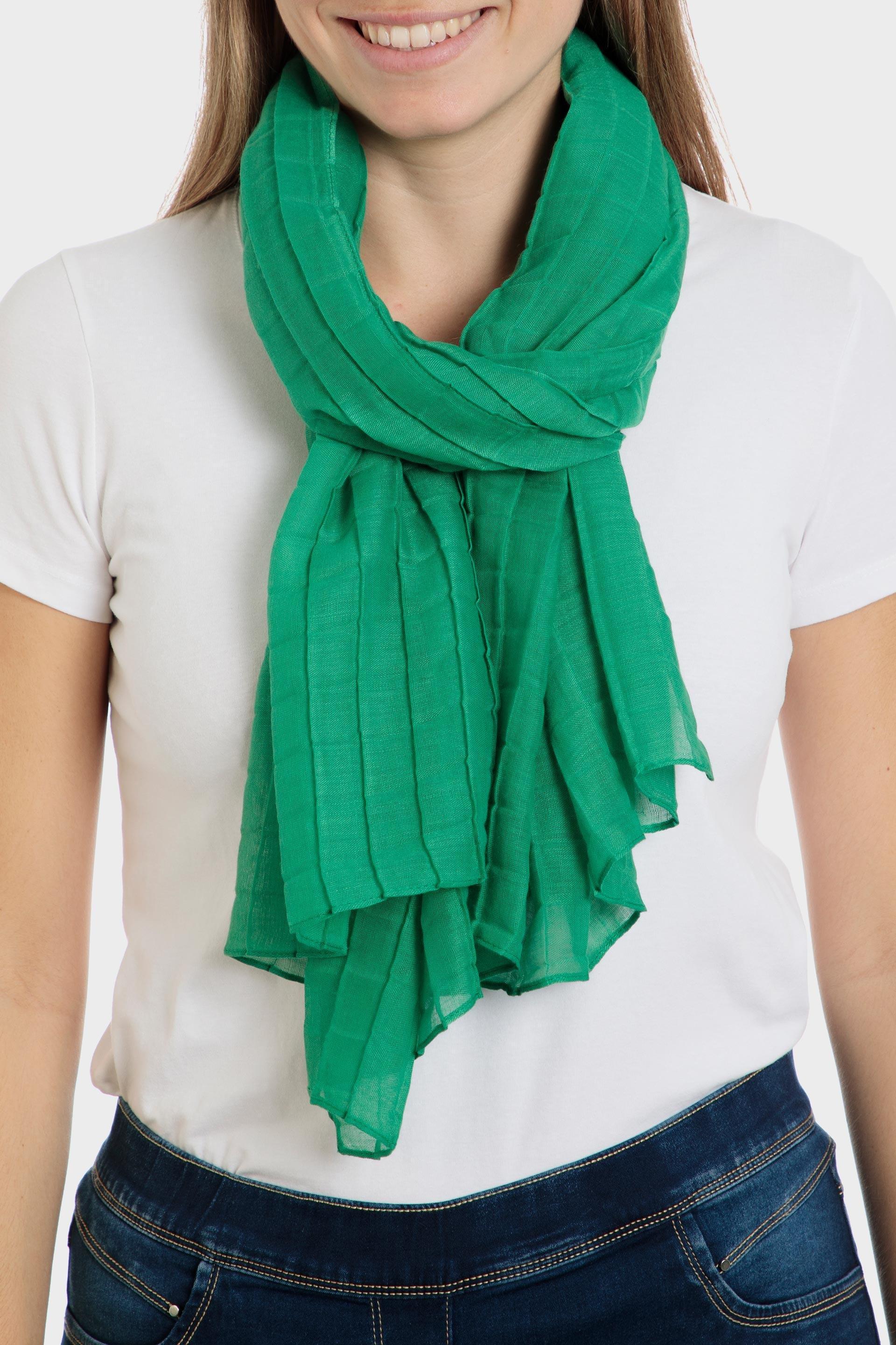 Green Pleated Pashmina, , large image number 0