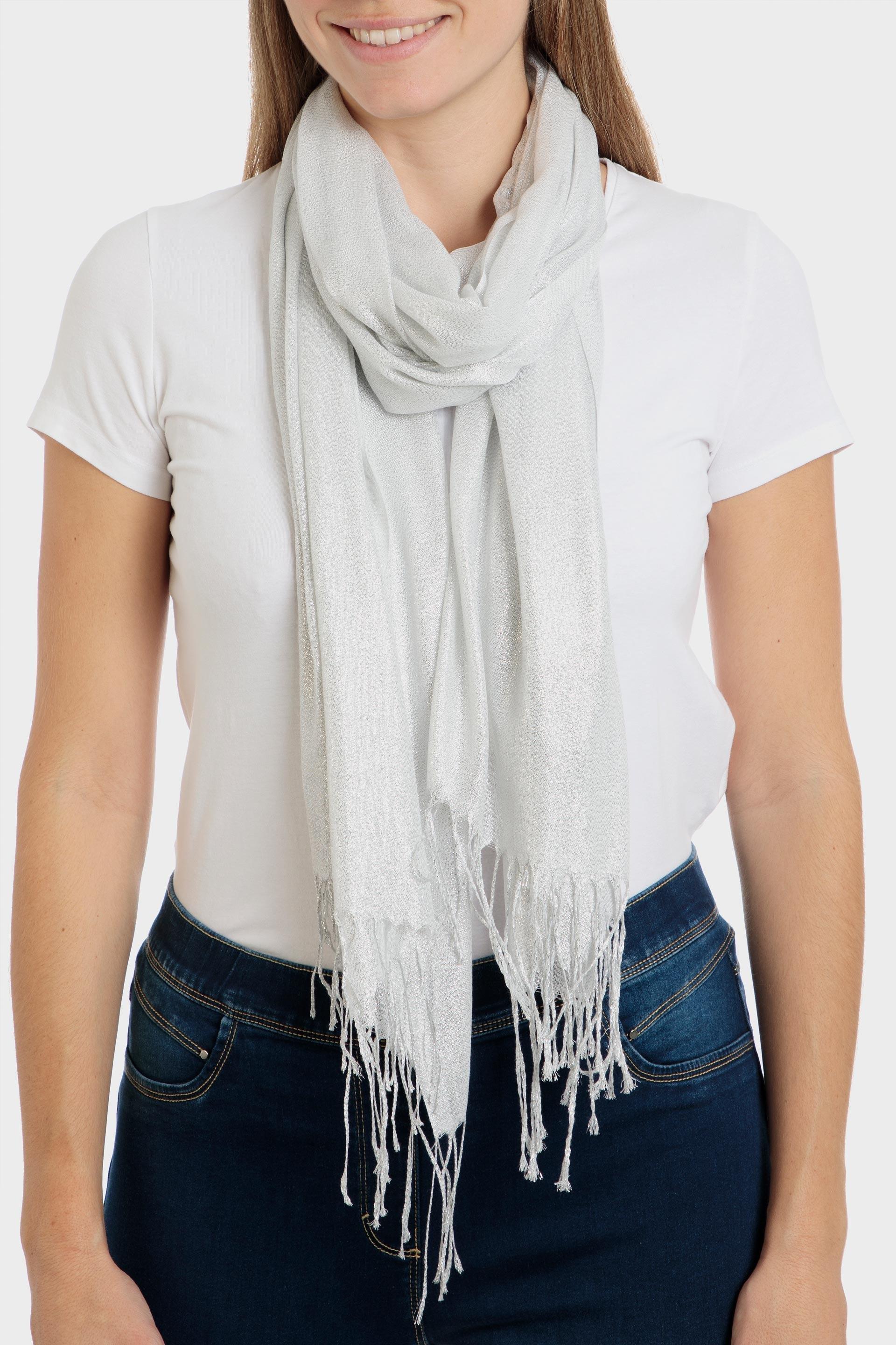 Silver Metallic Scarf, , large image number 0