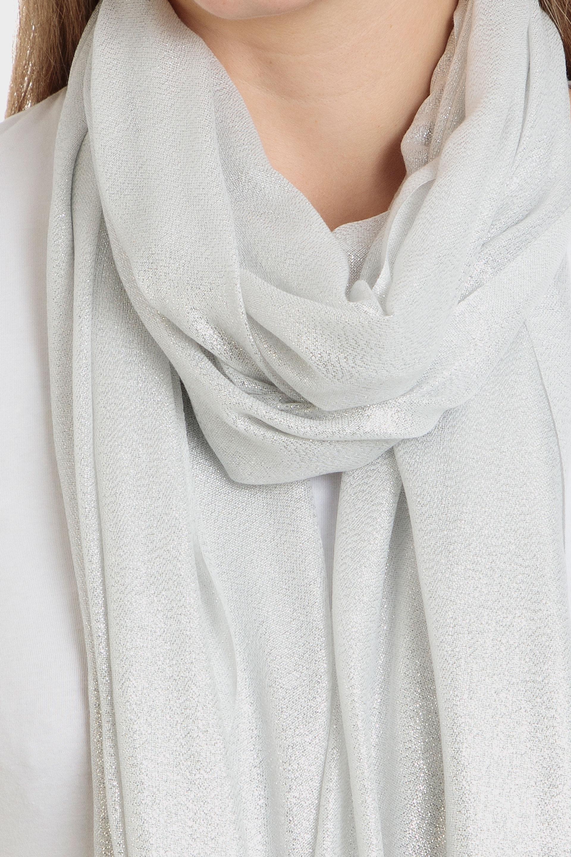 Silver Metallic Scarf, , large image number 1
