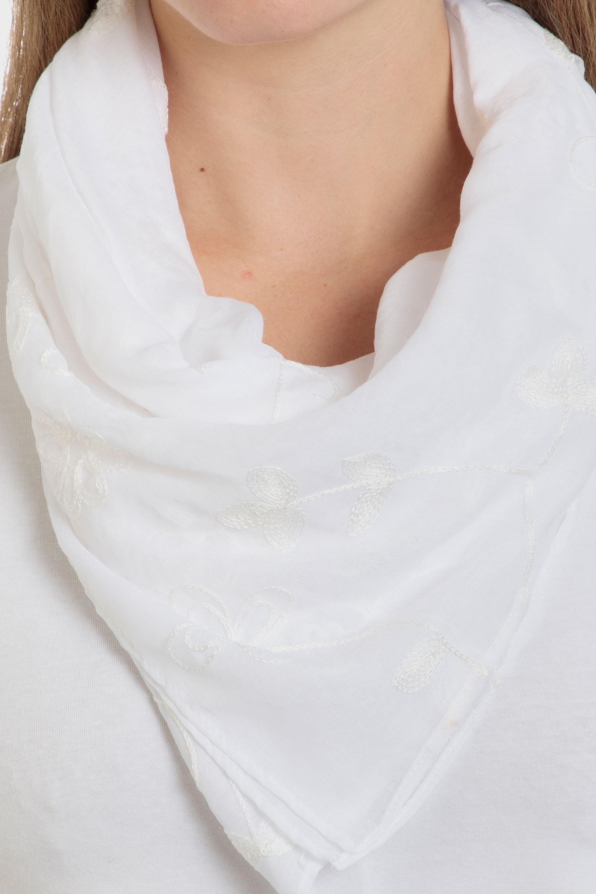 White Basic Scarf, , large image number 1