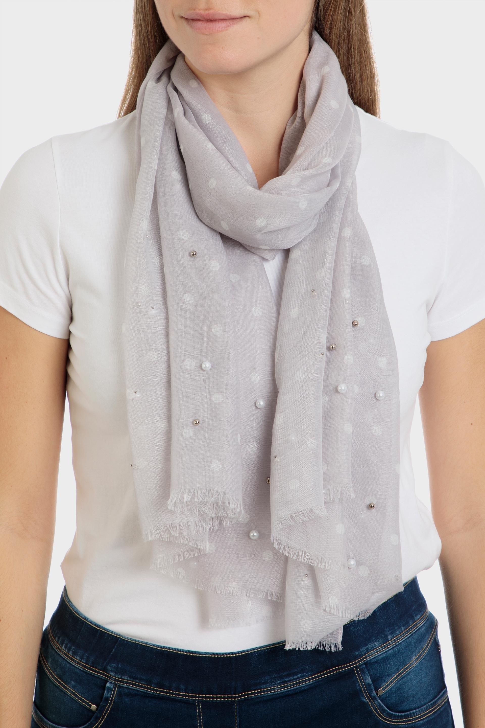 Polka Dot Scarf., Grey Pearl, large image number 0