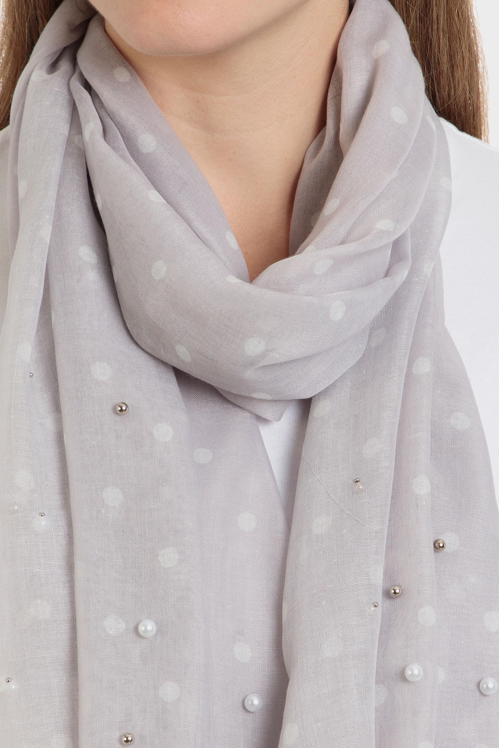 Polka Dot Scarf., Grey Pearl, large image number 1