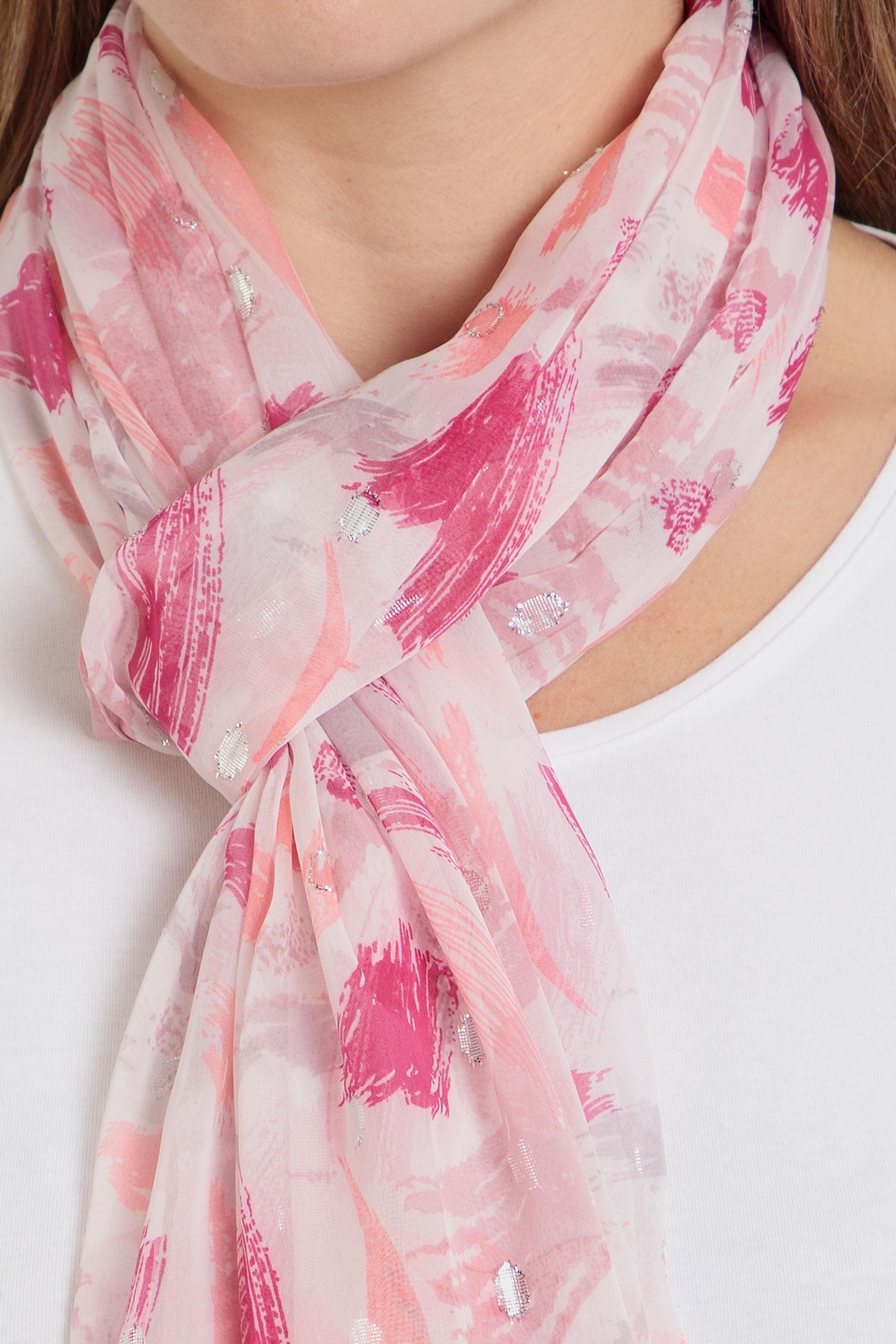 Multicolour Printed Pashmina, Pink, large image number 1