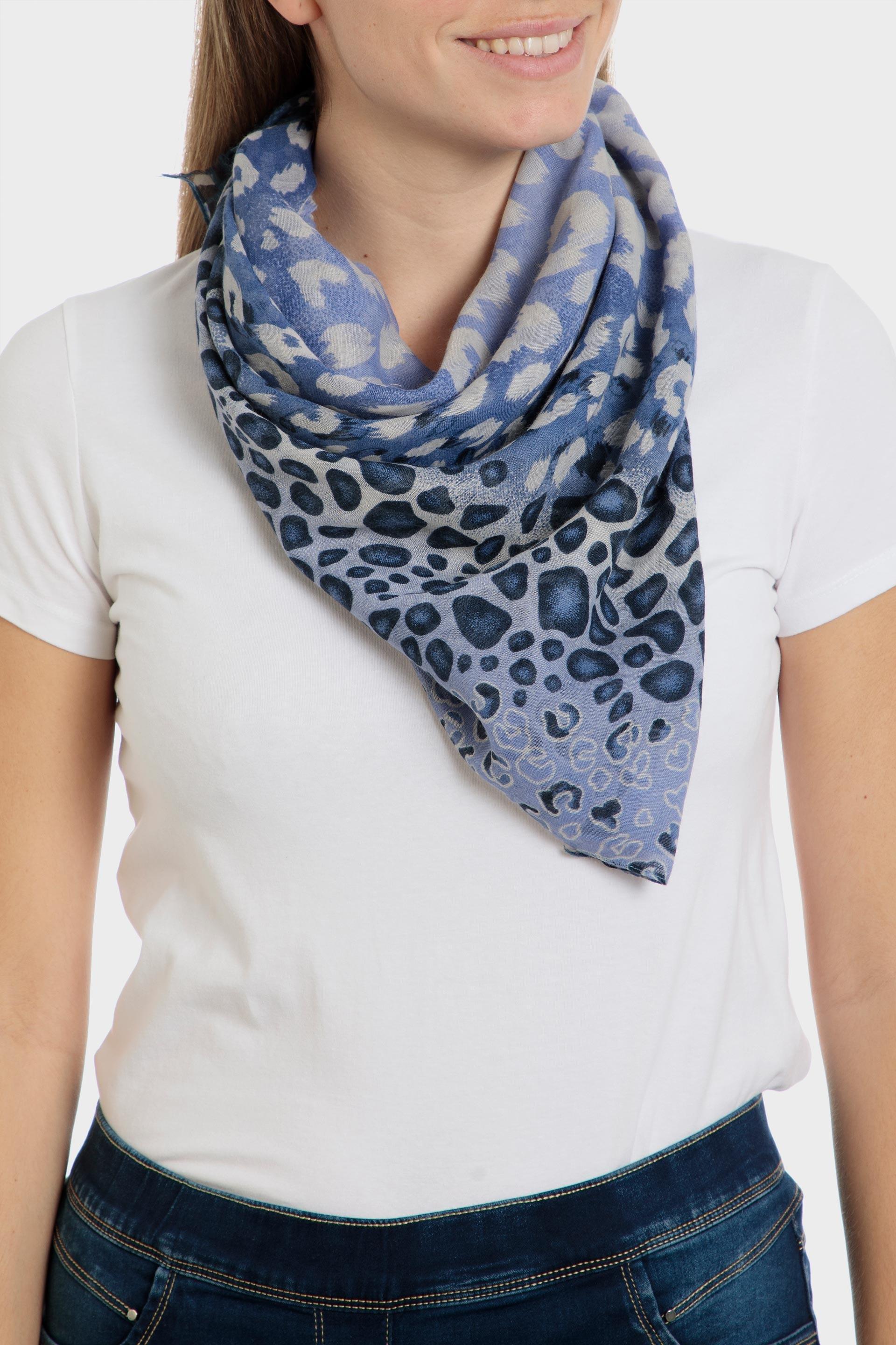Blue Animal Print Pashmina, Blue, large image number 0