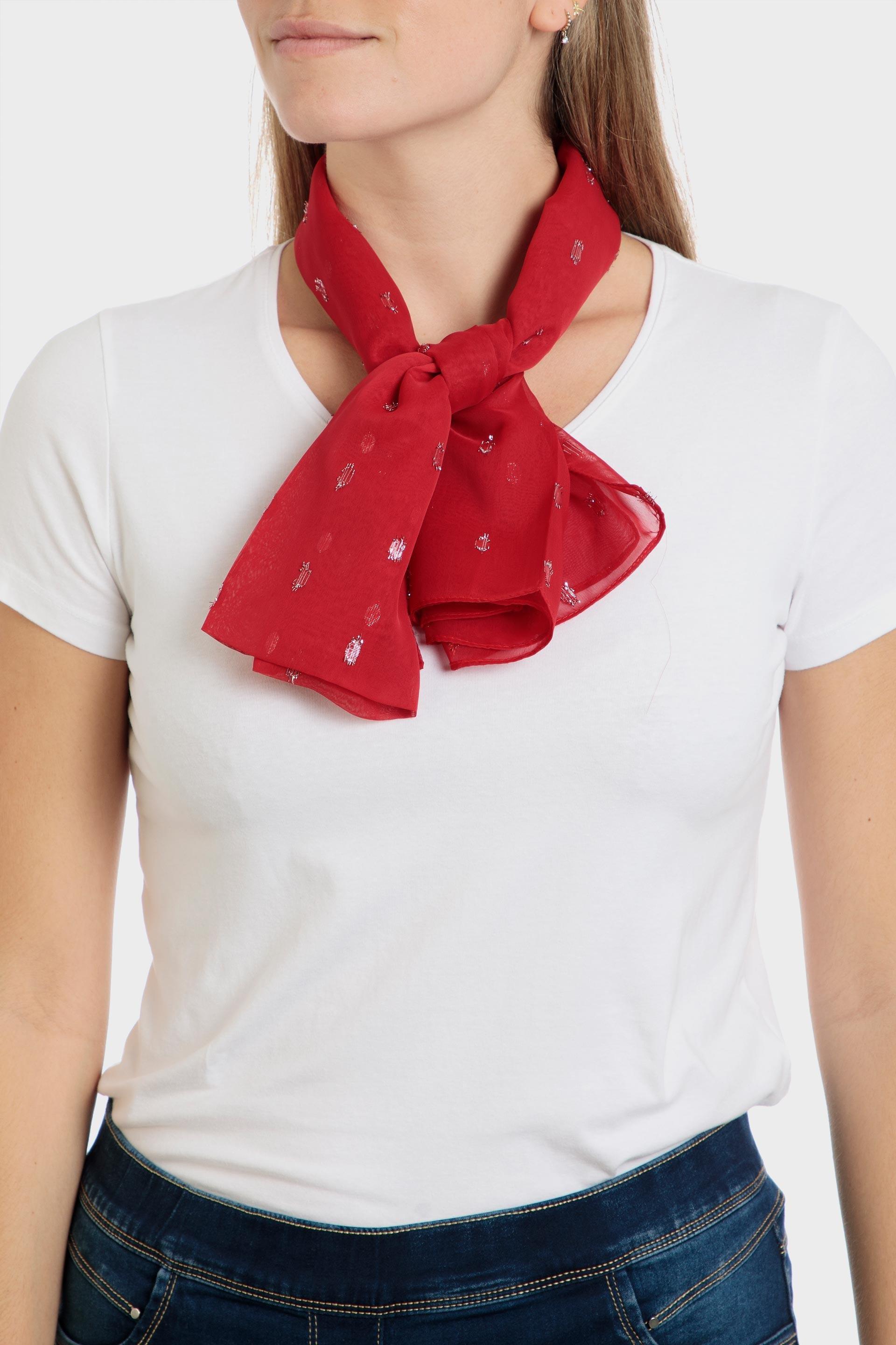 Red Plumetti Foulard, , large image number 0