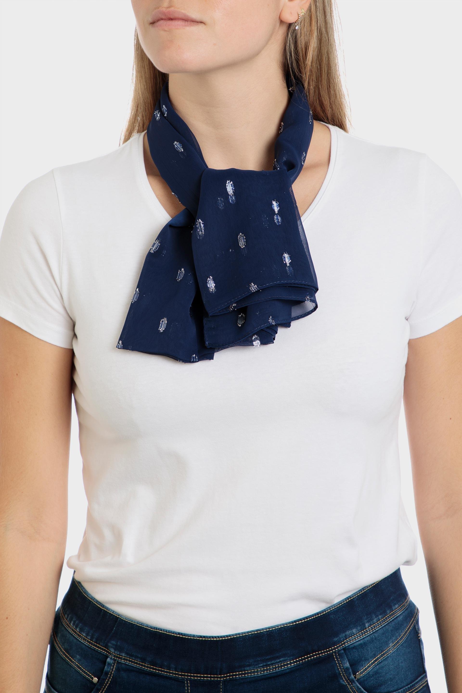 Navy Plumetti Foulard, , large image number 0