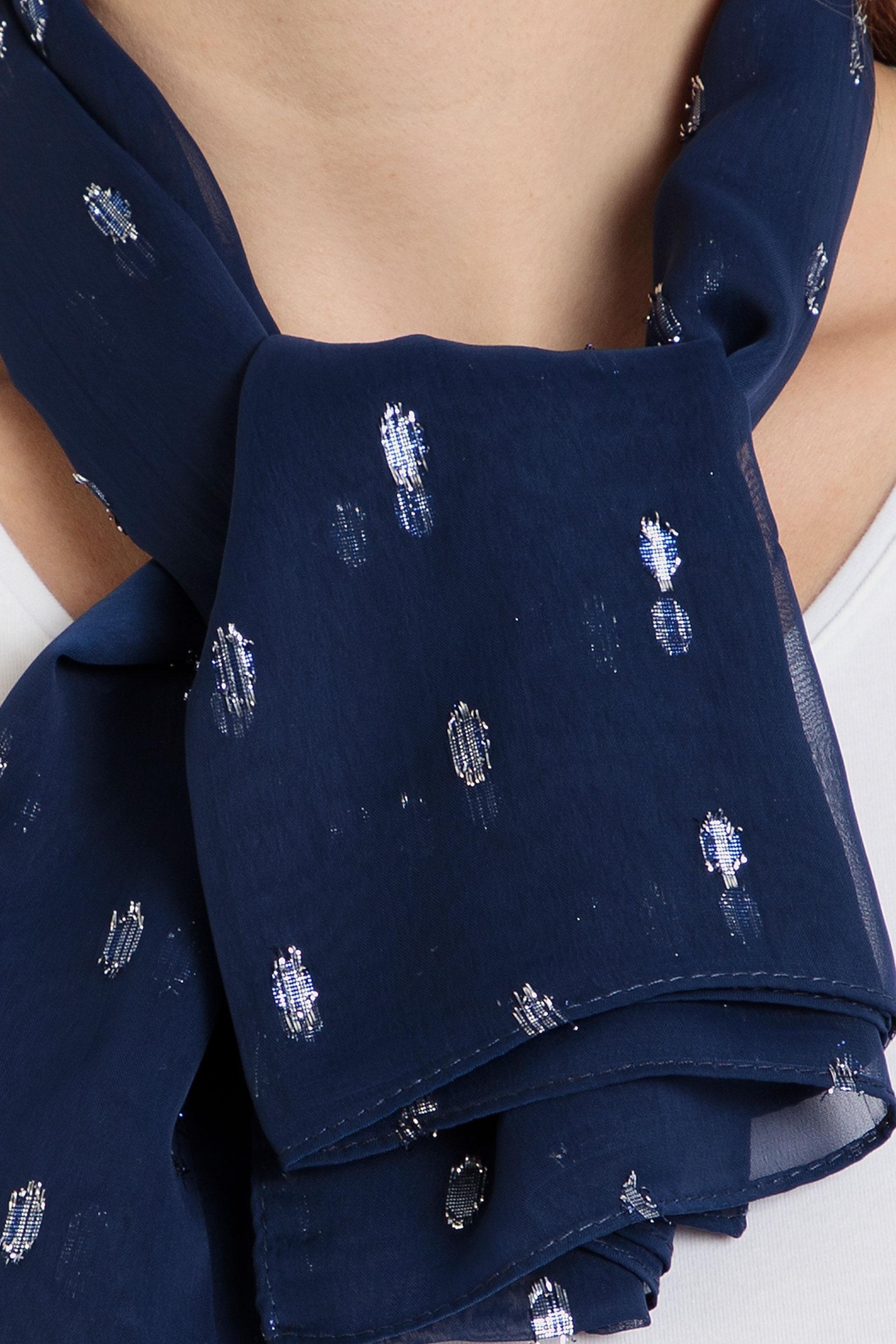 Navy Plumetti Foulard, , large image number 1