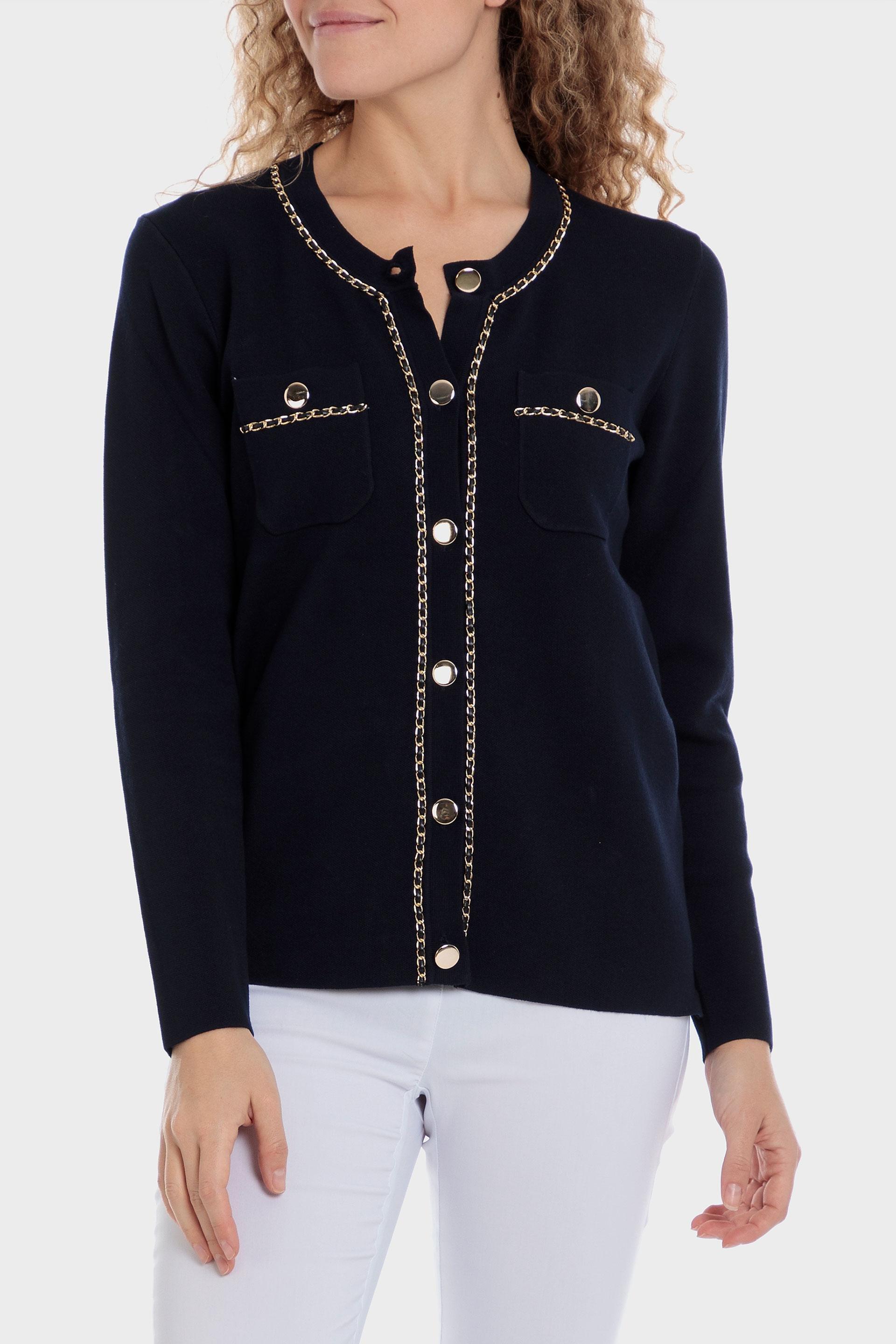 Navy Knitted Jacket, , large image number 0