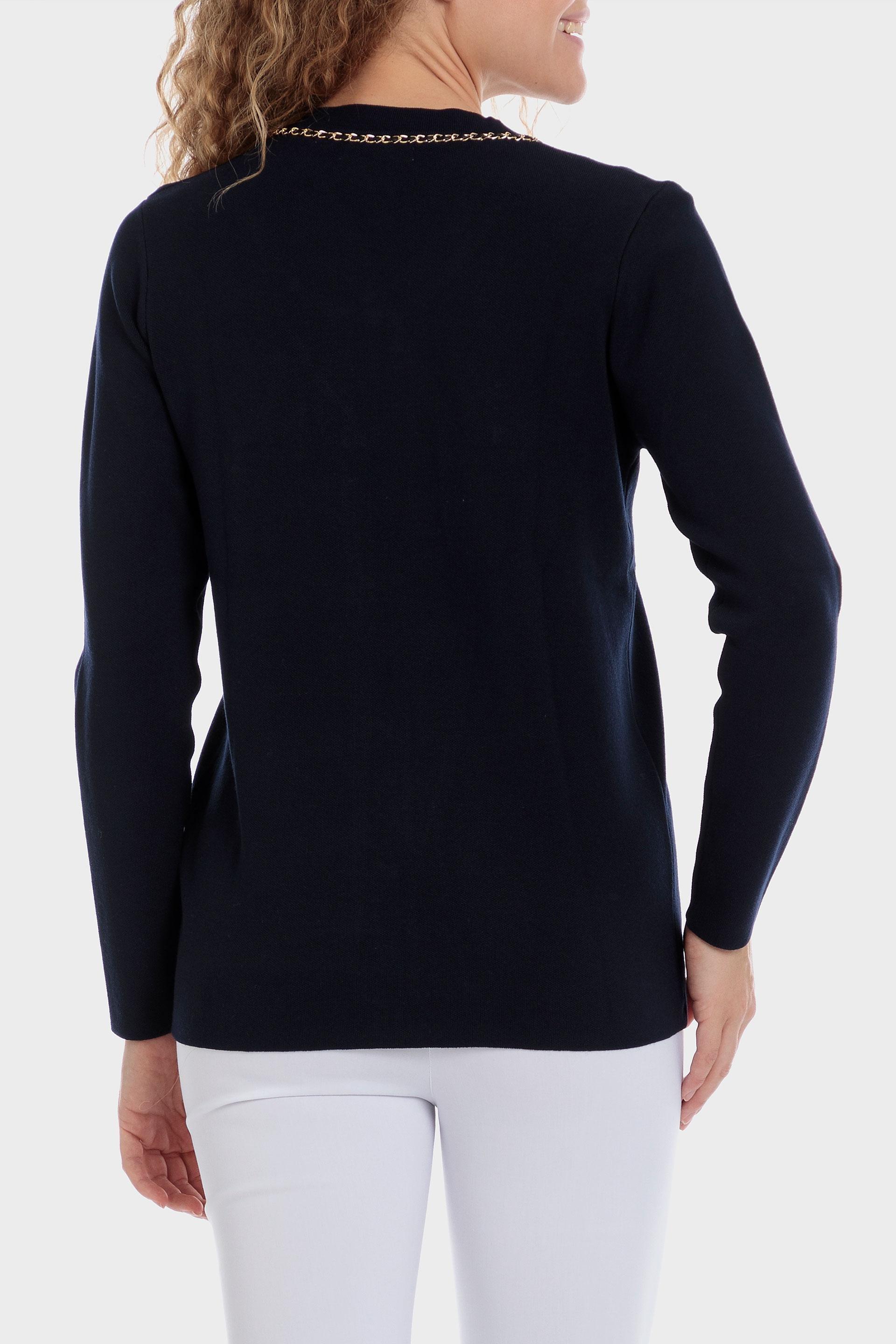 Navy Knitted Jacket, , large image number 2