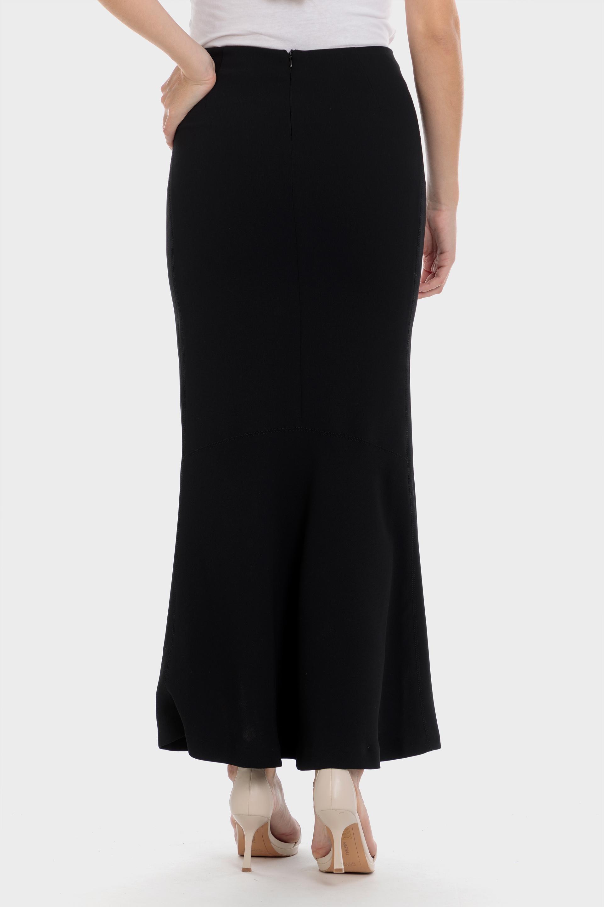 Black Long Crepe Skirt, , large image number 3