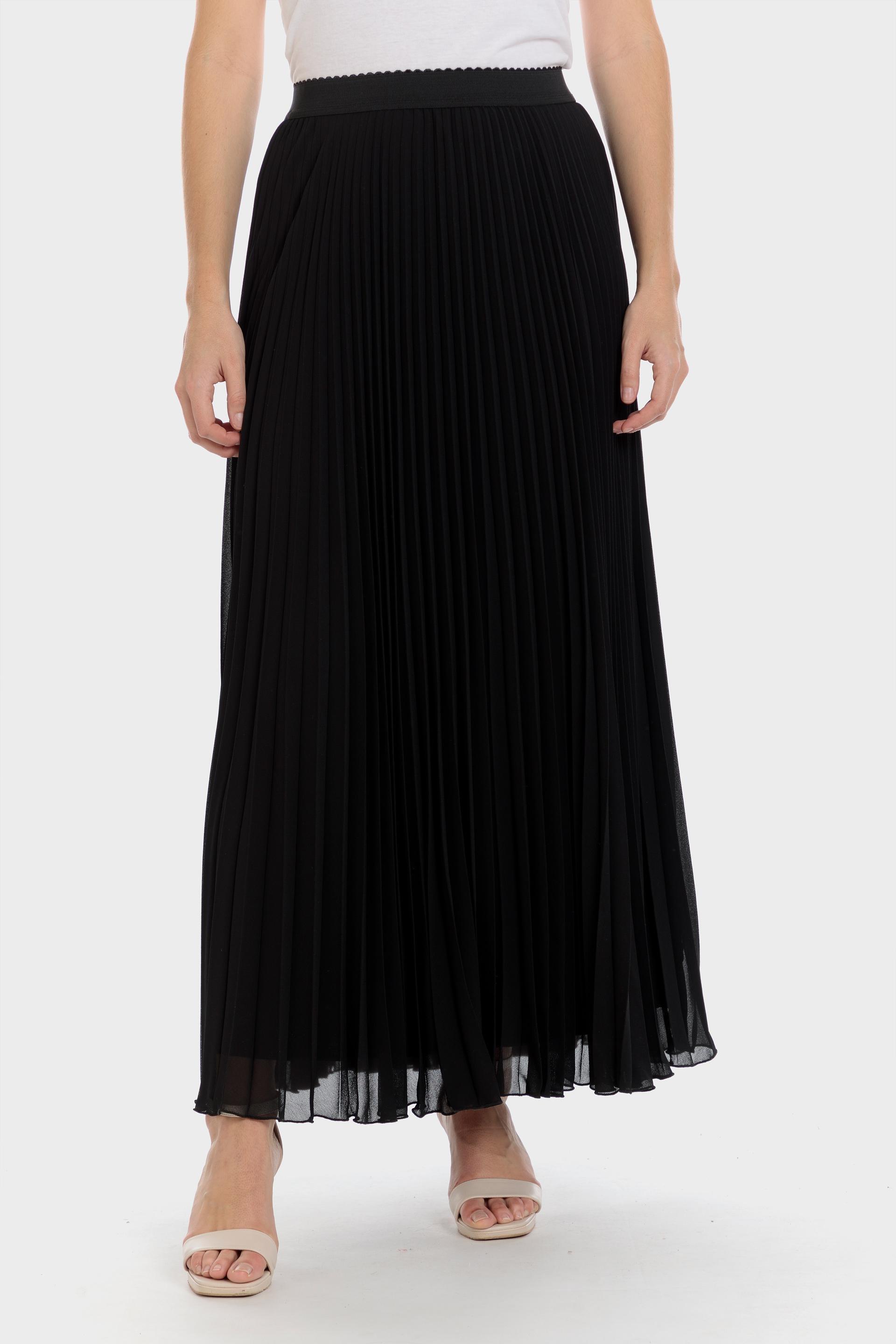 Black Long Pleated Skirt, , large image number 0