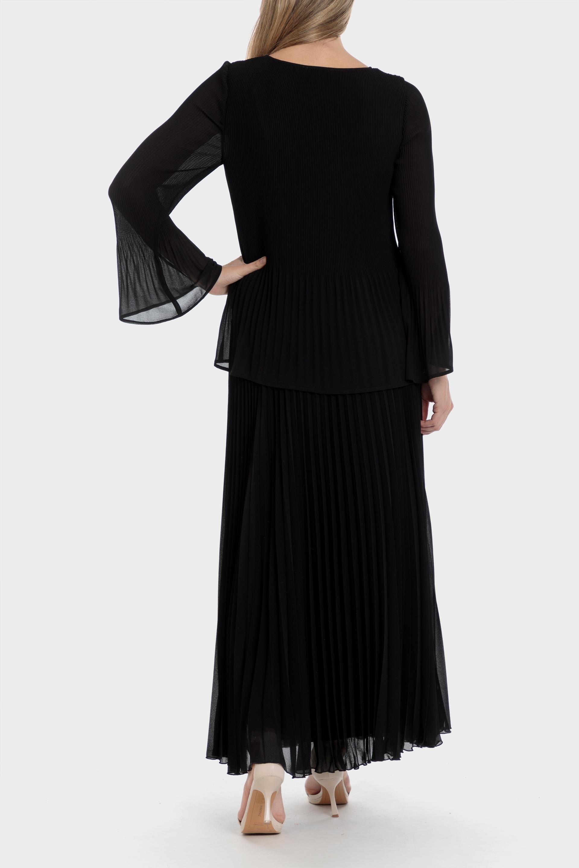 Black Long Pleated Skirt, , large image number 2