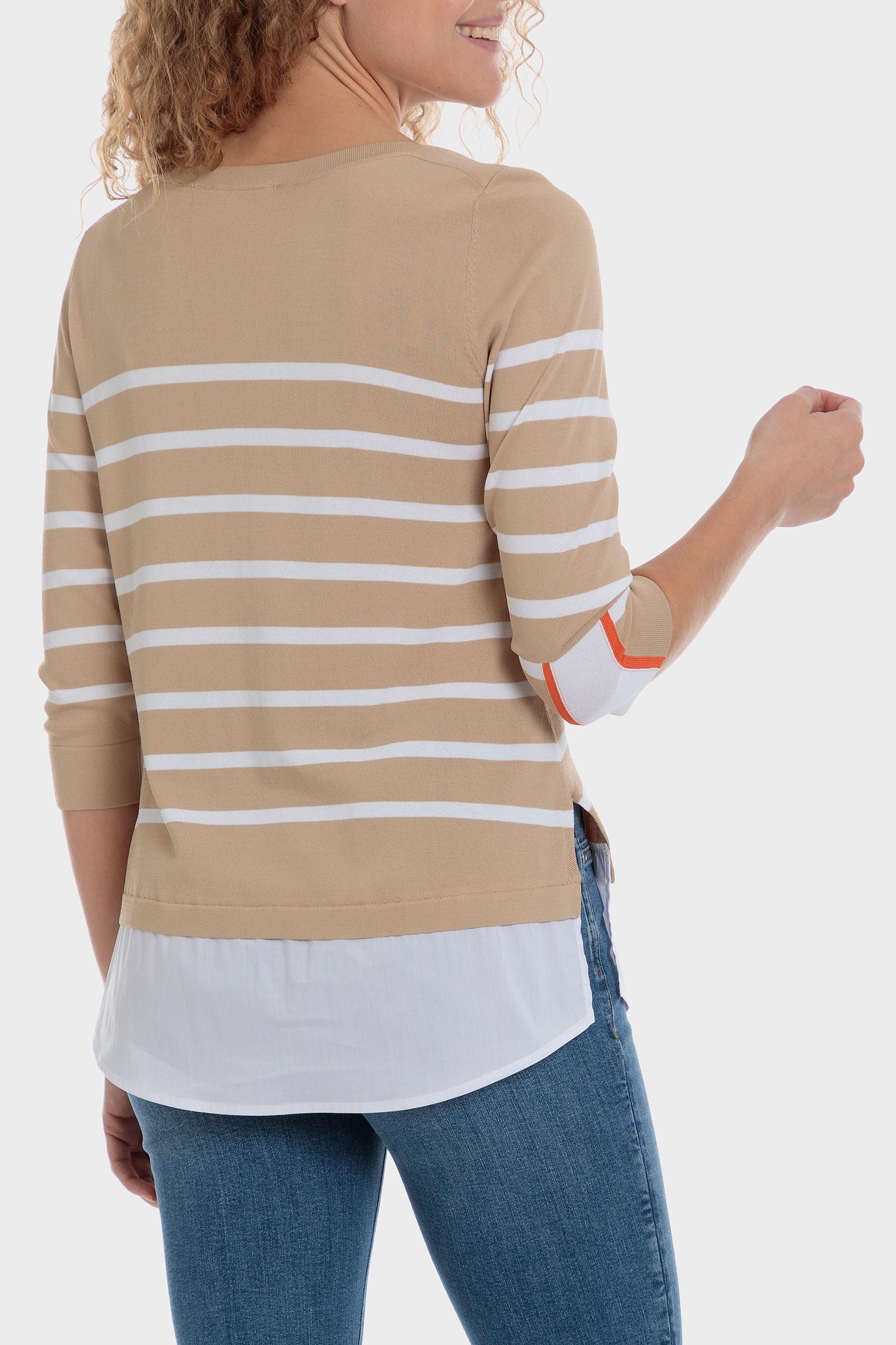 Punt Roma - Beige Striped Sweater