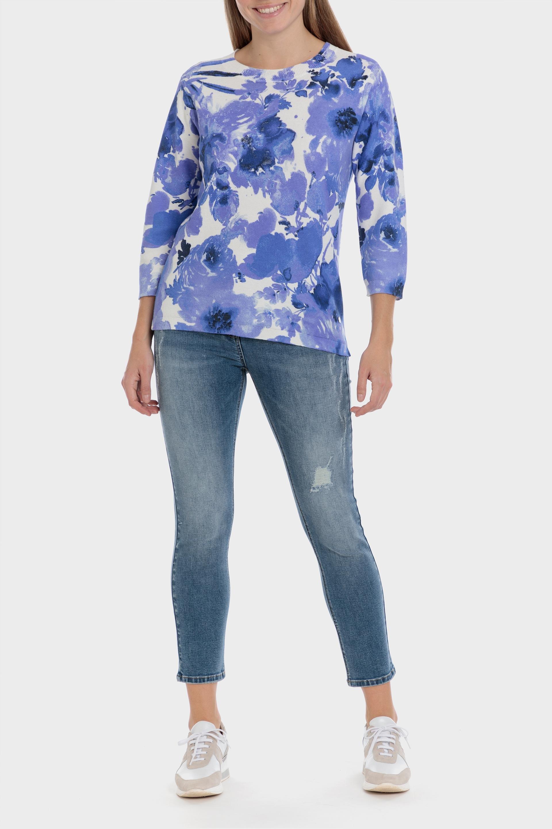 Punt Roma - Blue Floral Print Sweater