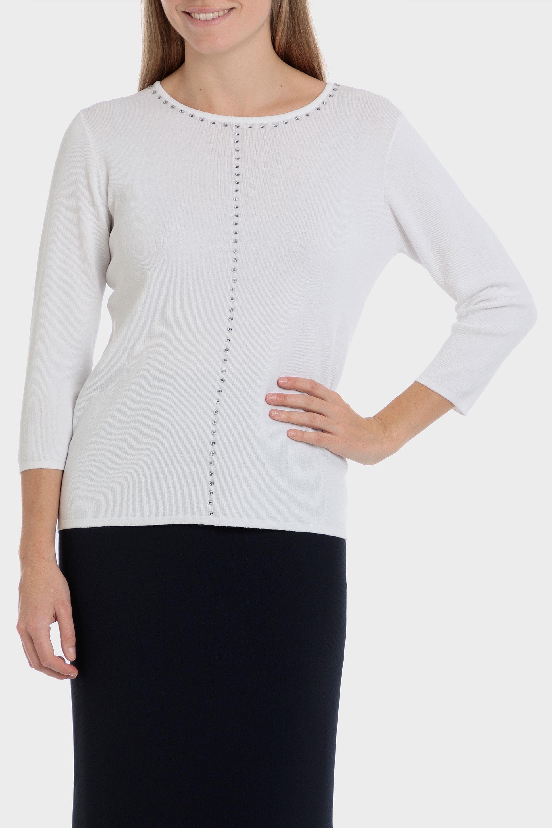White Studded Sweater, , large image number 0