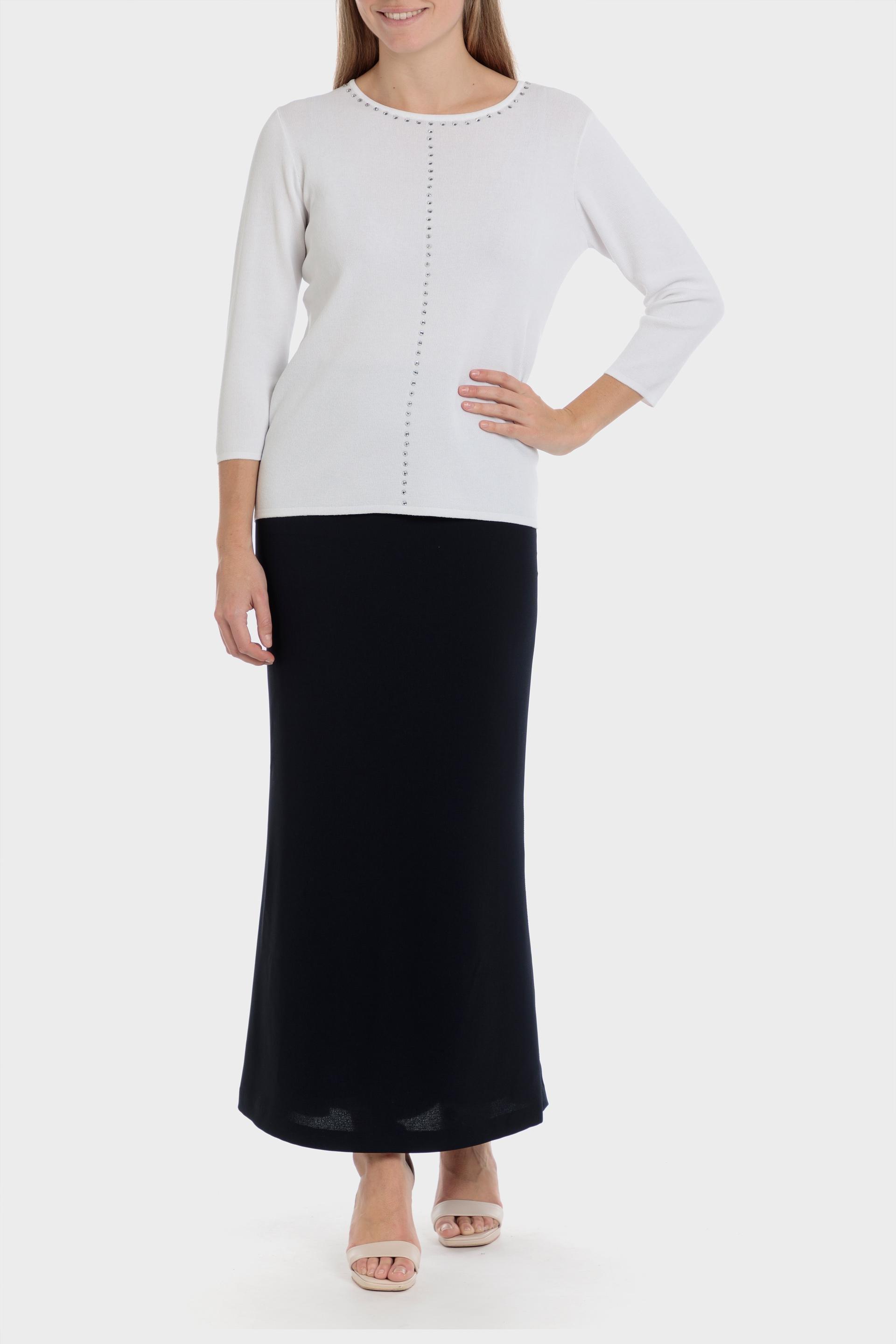White Studded Sweater, , large image number 1
