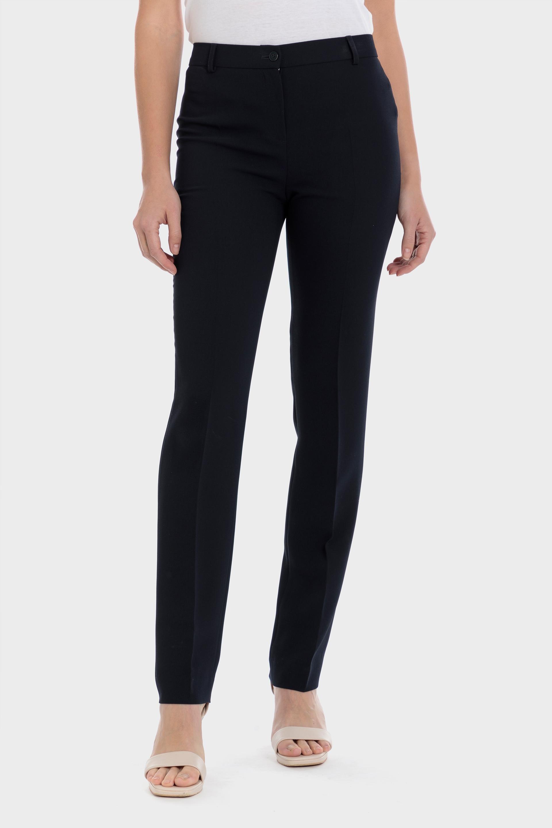 Punt Roma - Navy Crepe Trousers With Elastic