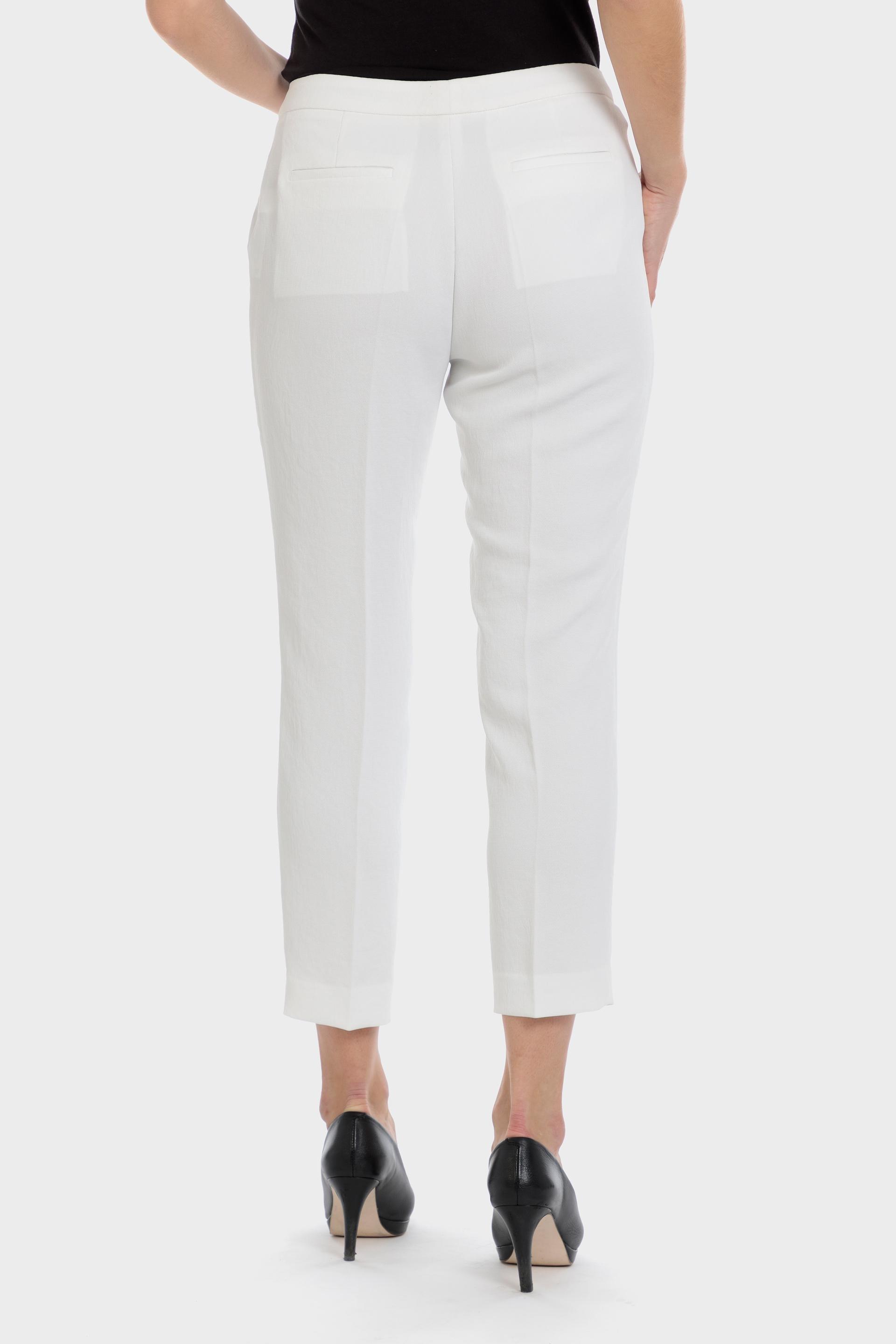 White Japonese Fabric Capri Trousers, , large image number 2