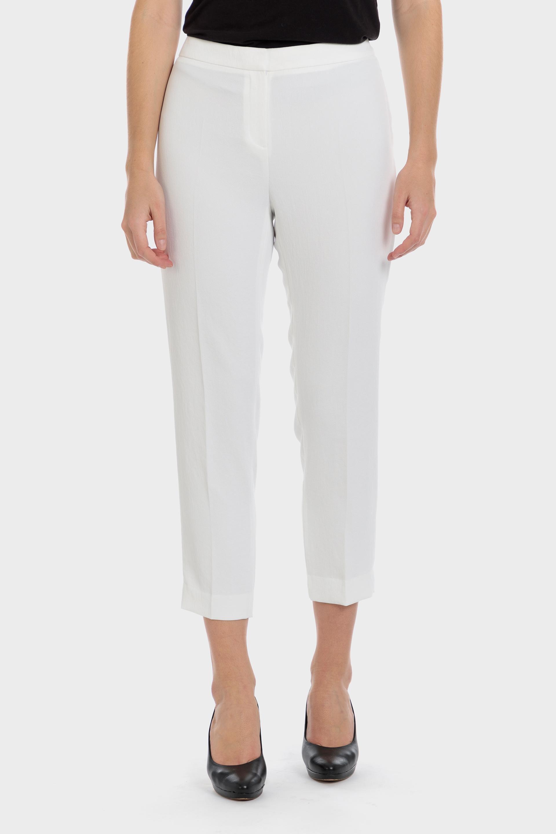 White Japonese Fabric Capri Trousers, , large image number 3
