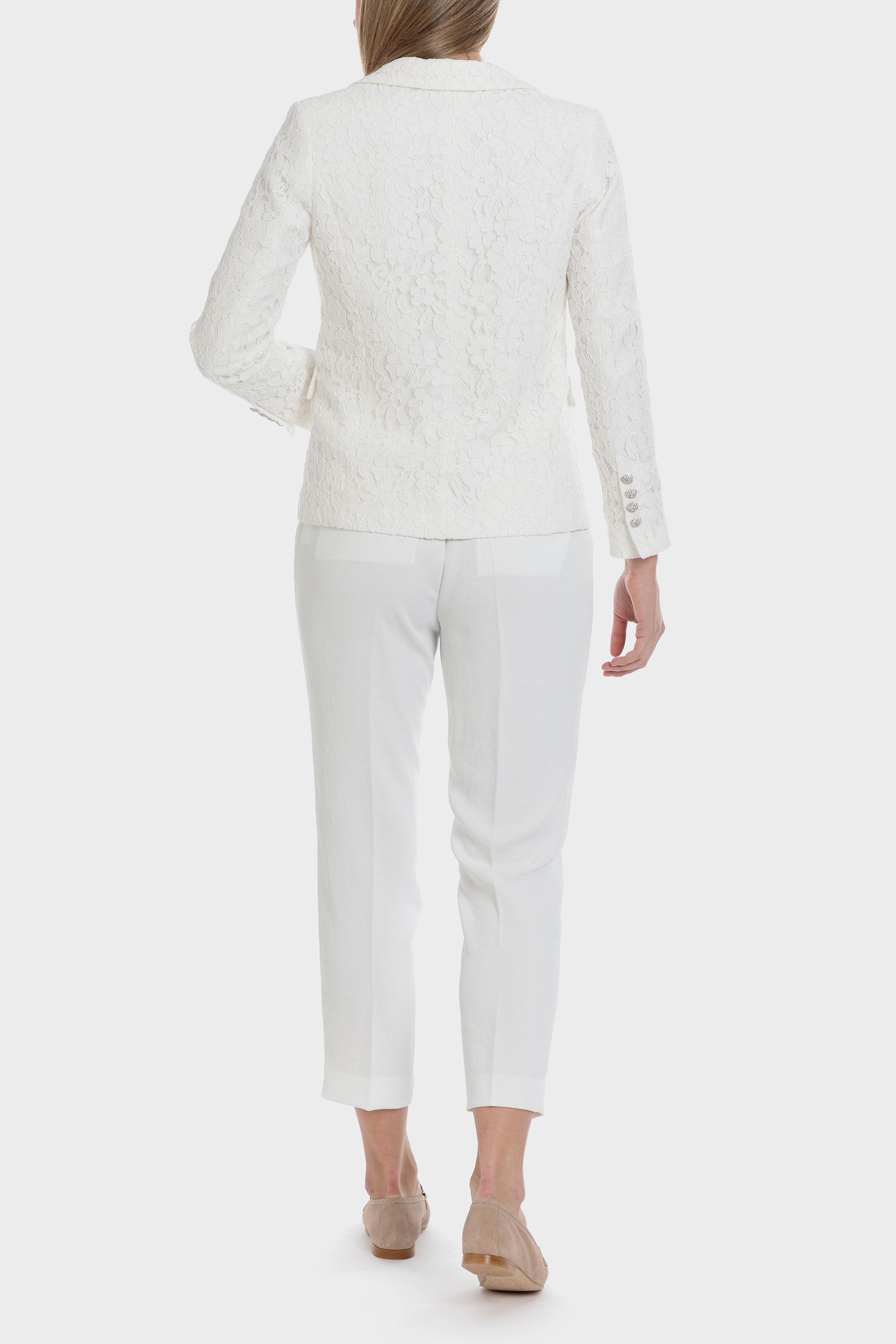 White Japonese Fabric Capri Trousers, , large image number 5