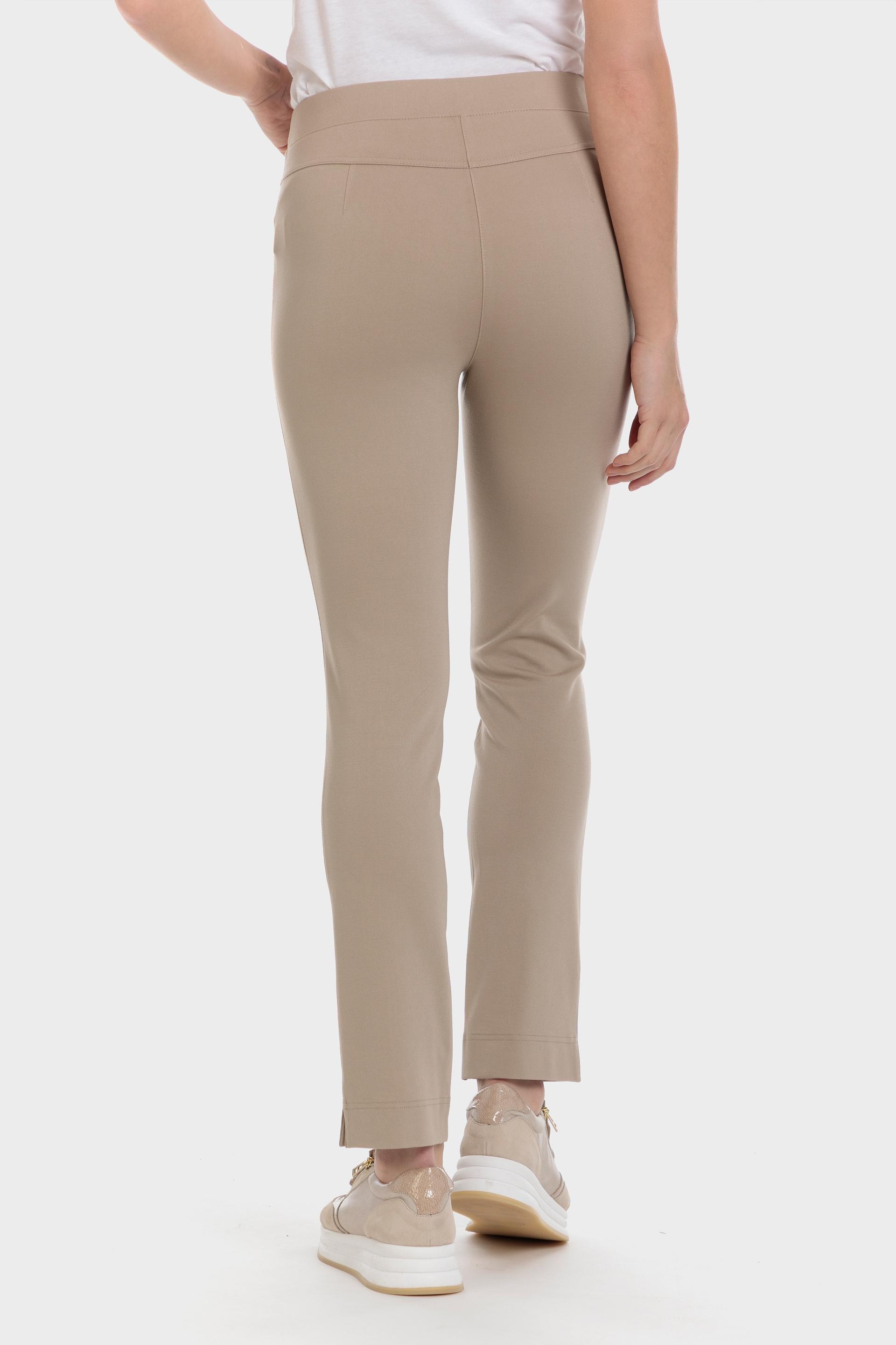 Beige Elastic Waist Trousers, , large image number 3