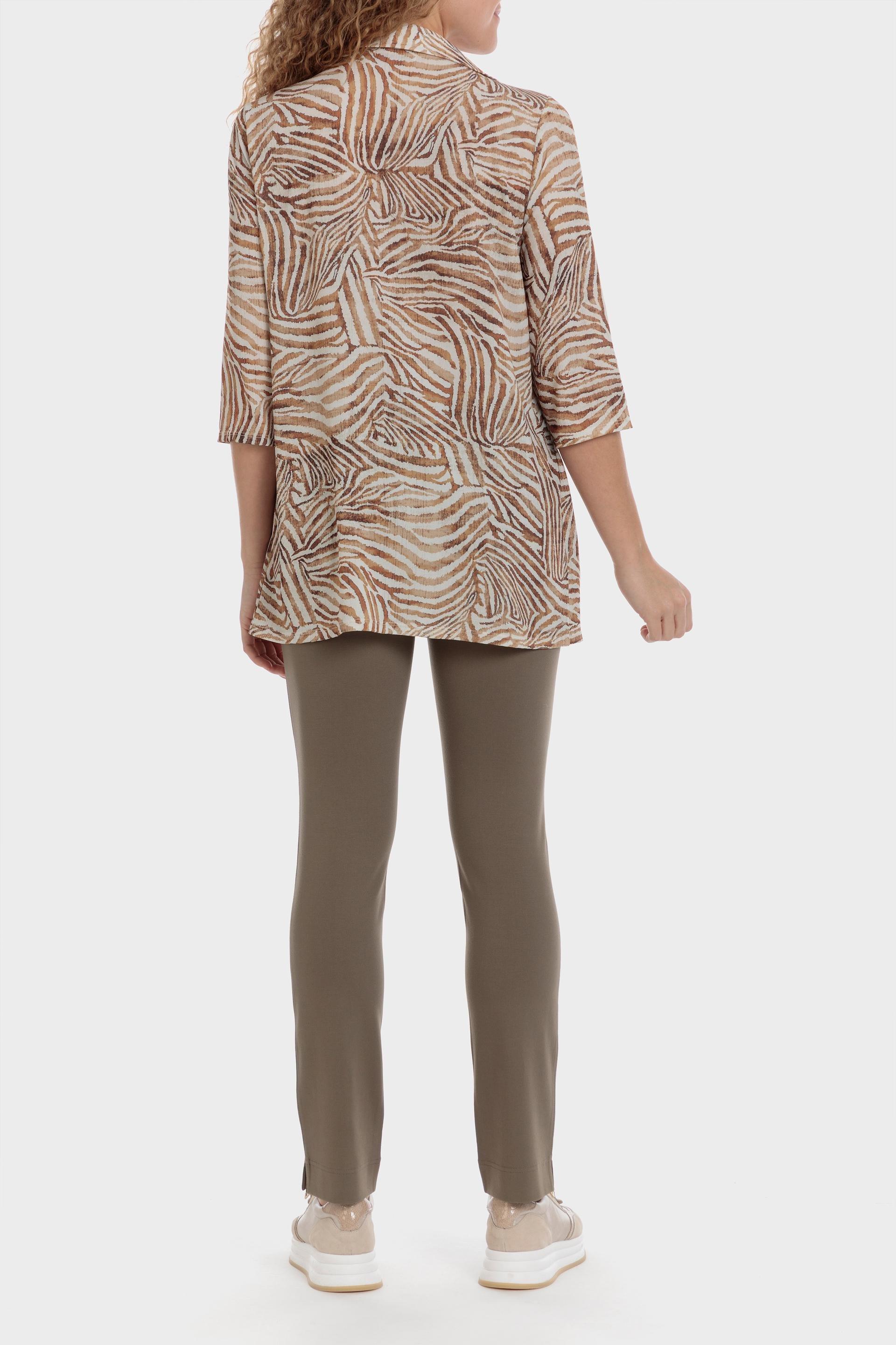 Beige Elastic Waist Trousers, , large image number 2