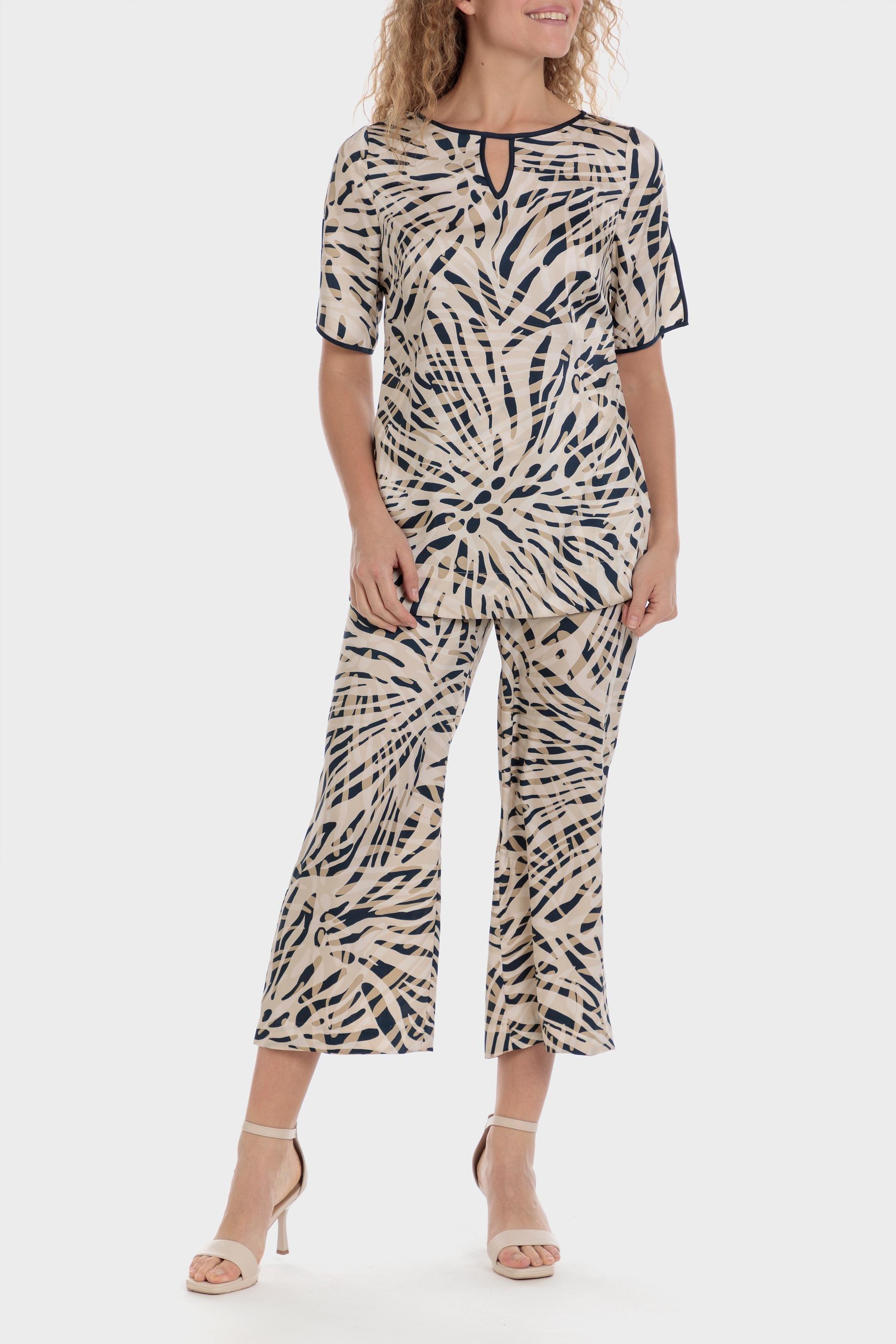 Black Printed Trousers, , large image number 1
