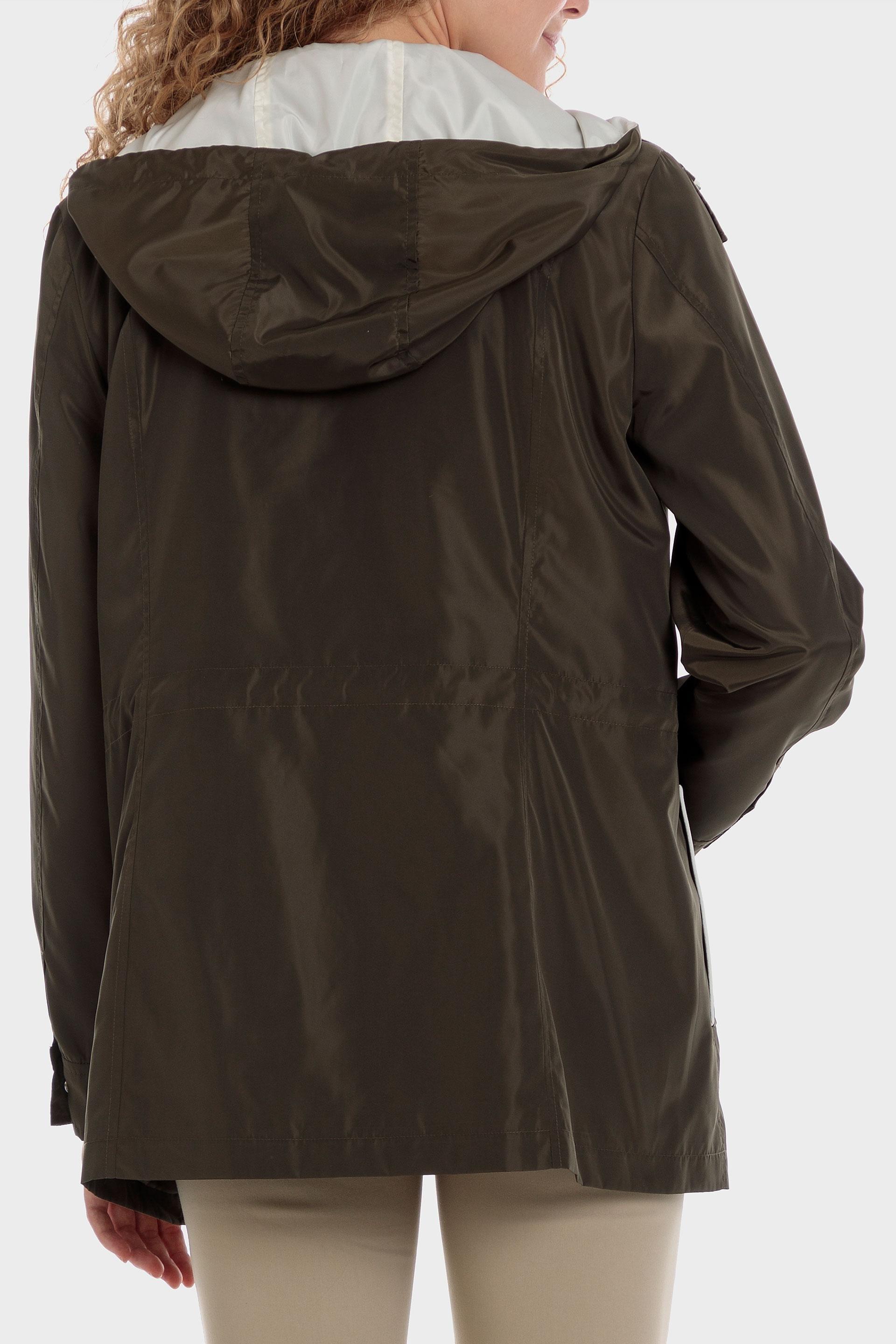 Punt Roma - Khaki Funnel Neck Parka With Hood