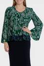 Punt Roma - Green Pleated Top