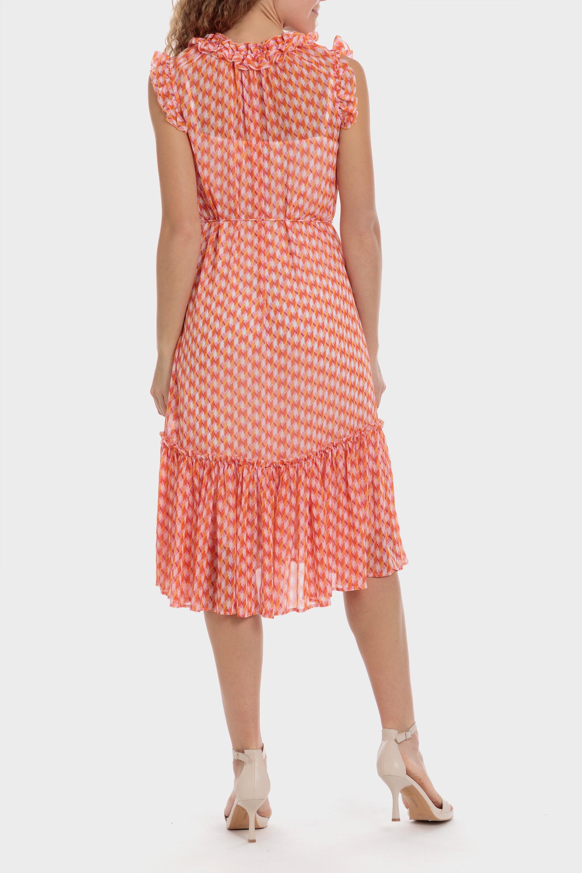 Orange Printed Dress, , large image number 1
